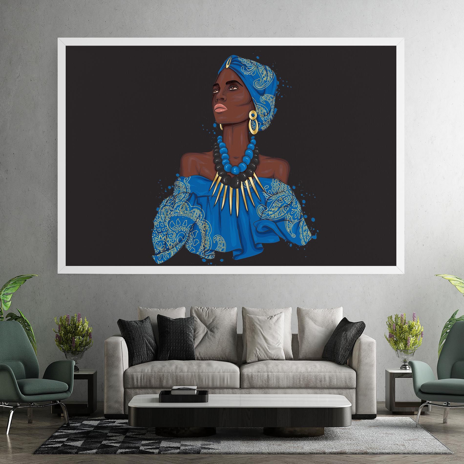 Blue African Outfit mockup 7