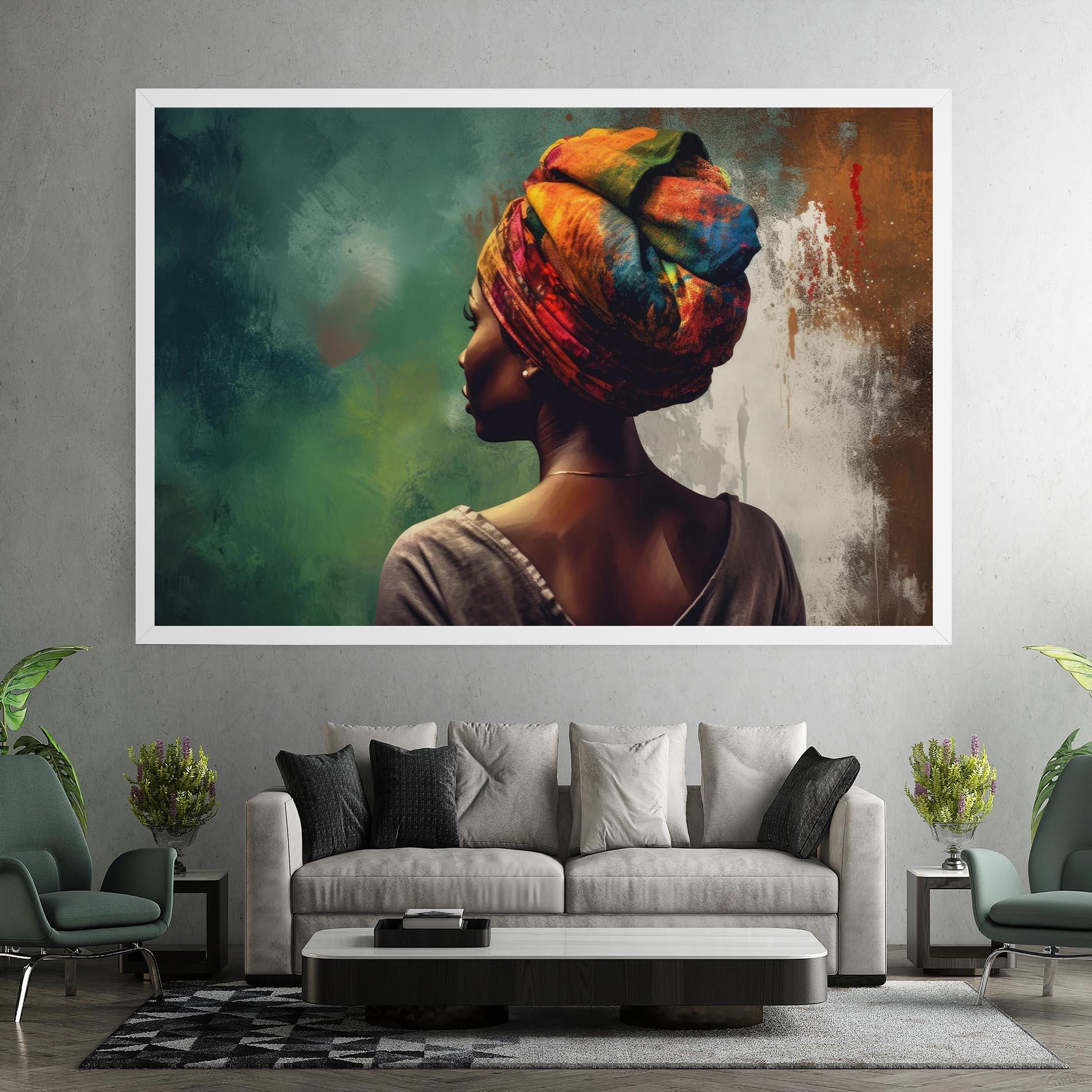 Leinwandbild Yellow Turban Art mockup 7
