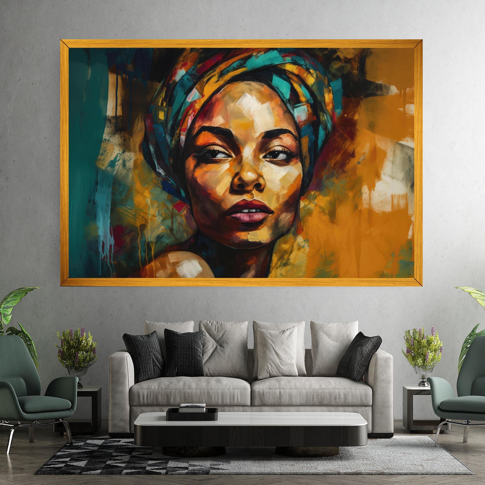 Leinwandbild African Woman Looking mockup 7