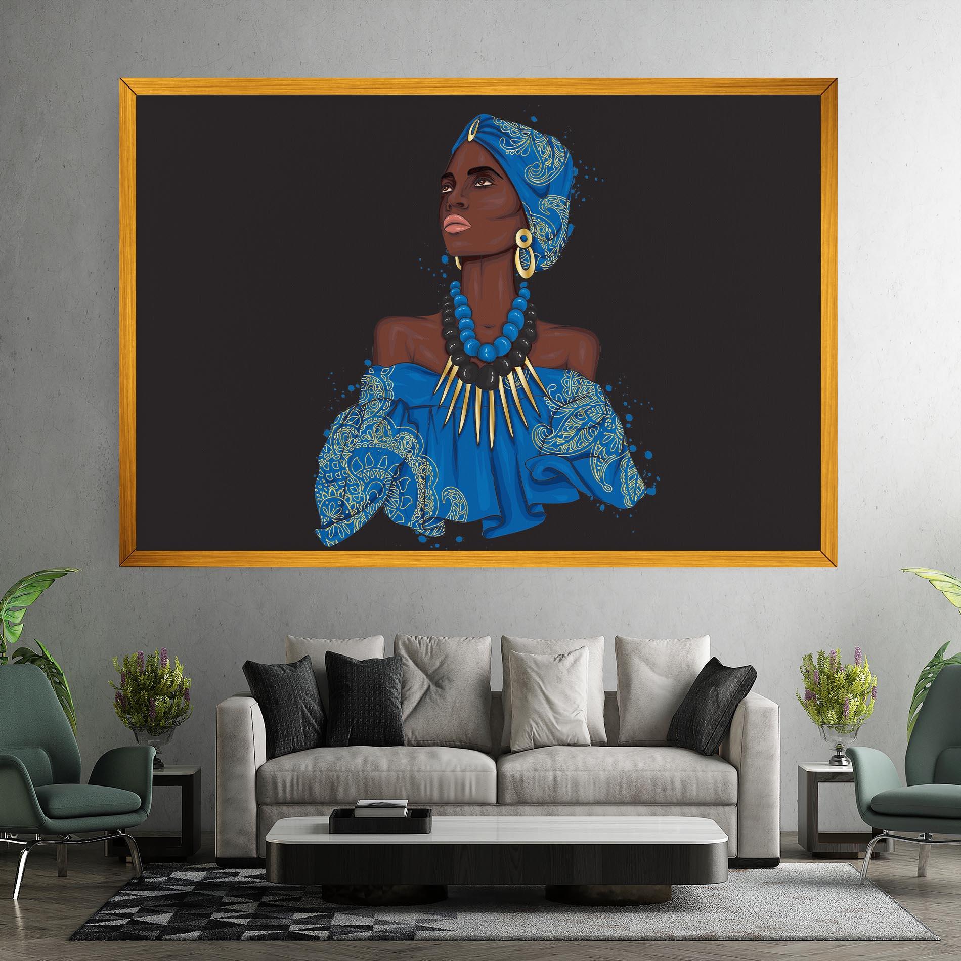 Leinwandbild Blue African Outfit mockup 7