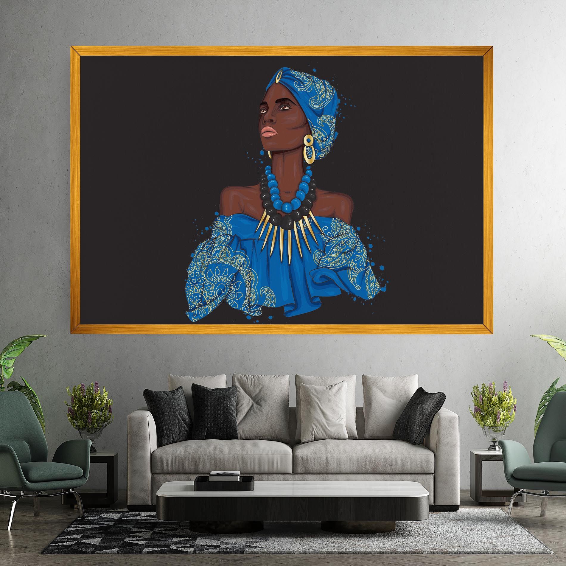 Blue African Outfit mockup 7