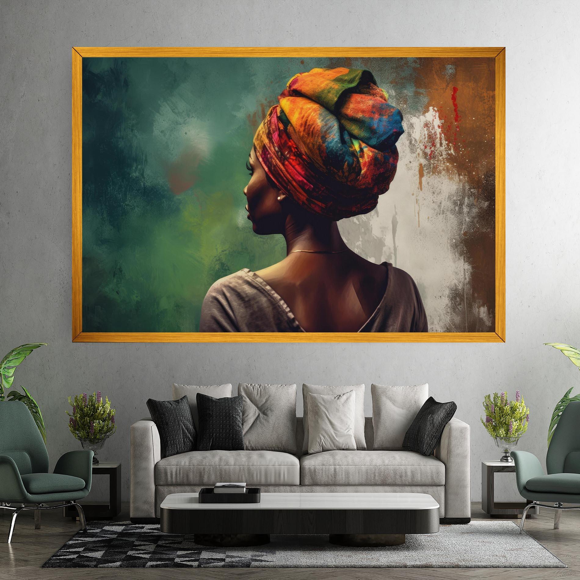 Leinwandbild Yellow Turban Art mockup 7