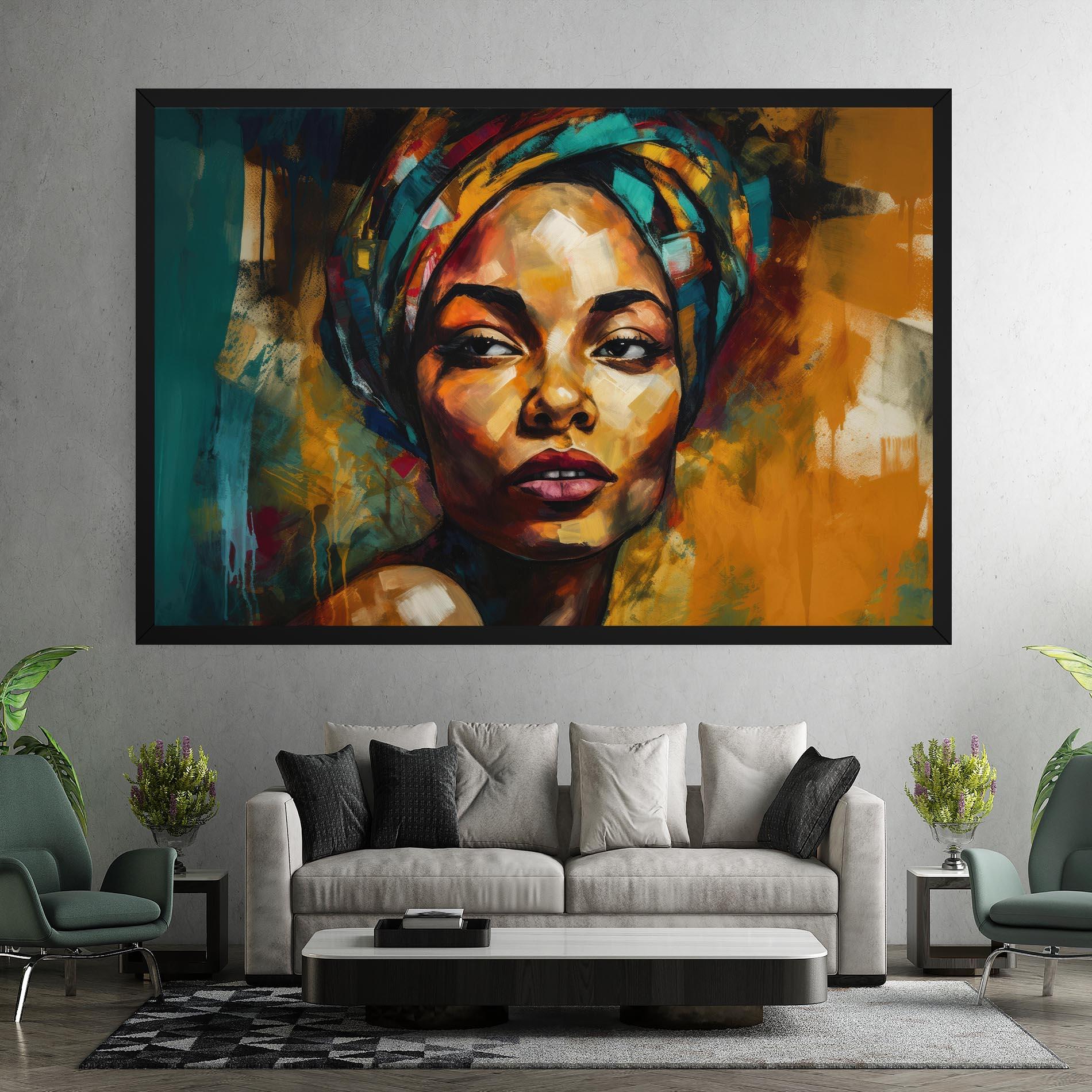 Leinwandbild African Woman Looking mockup 7