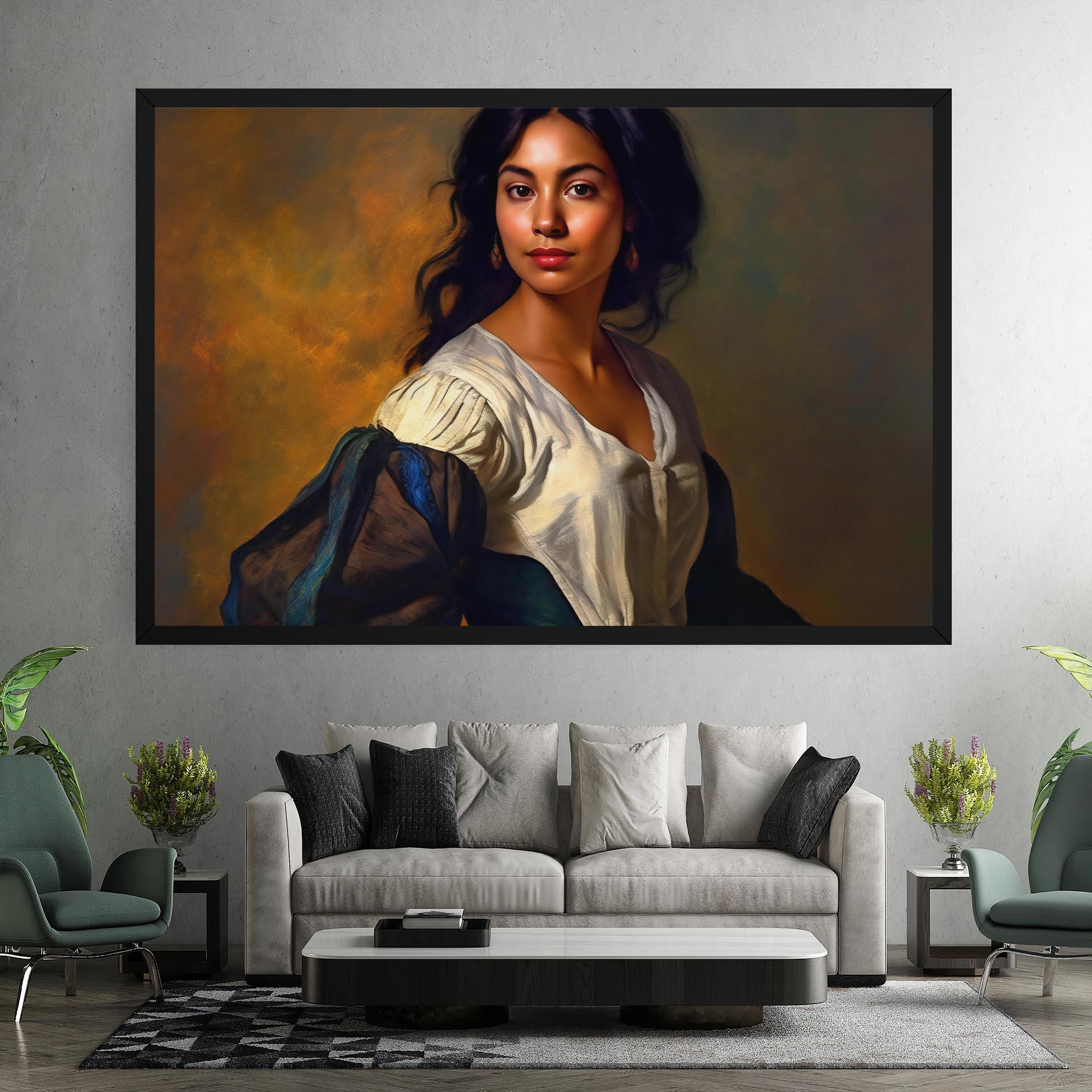 Leinwandbild Beautiful Brunette Art mockup 7