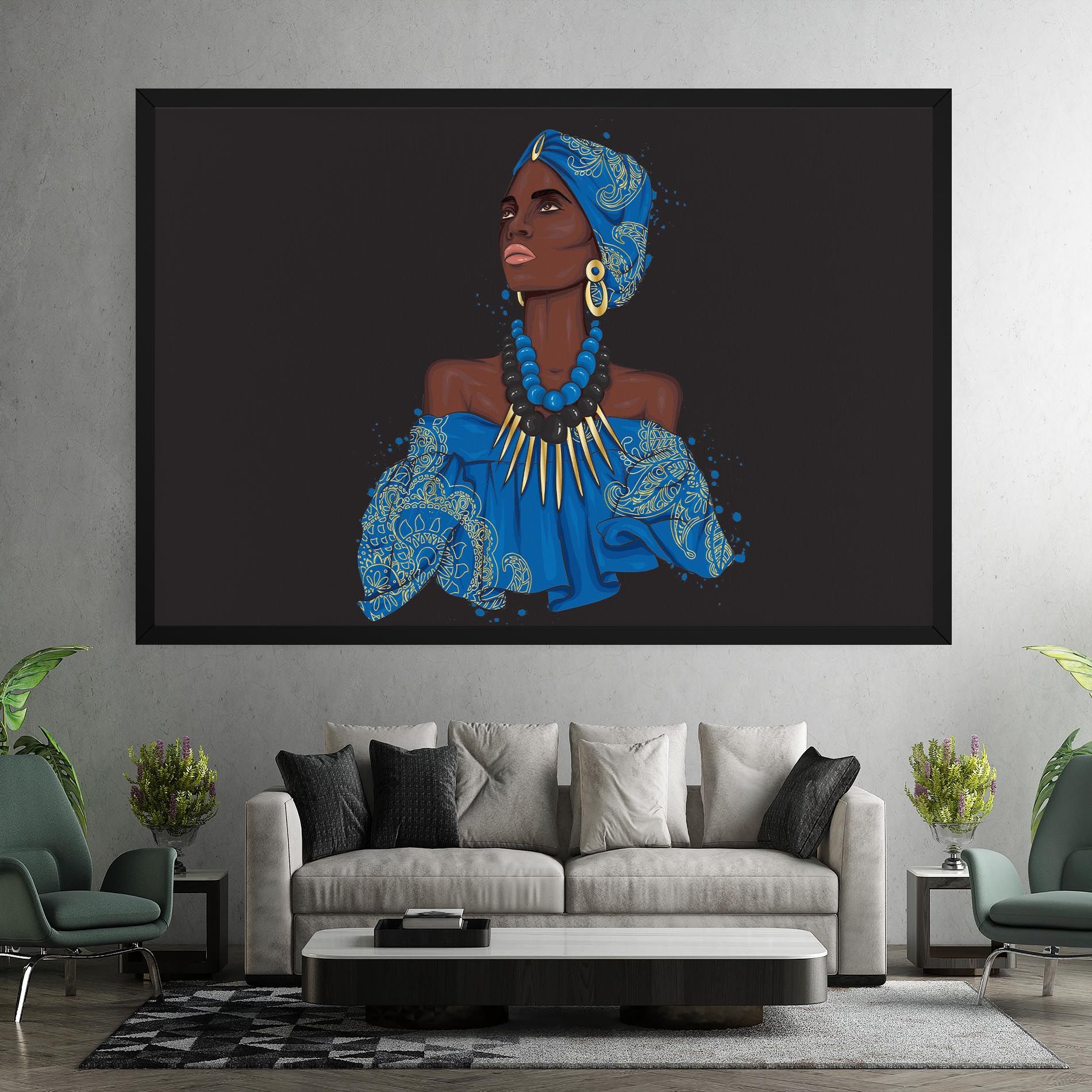 Blue African Outfit mockup 7