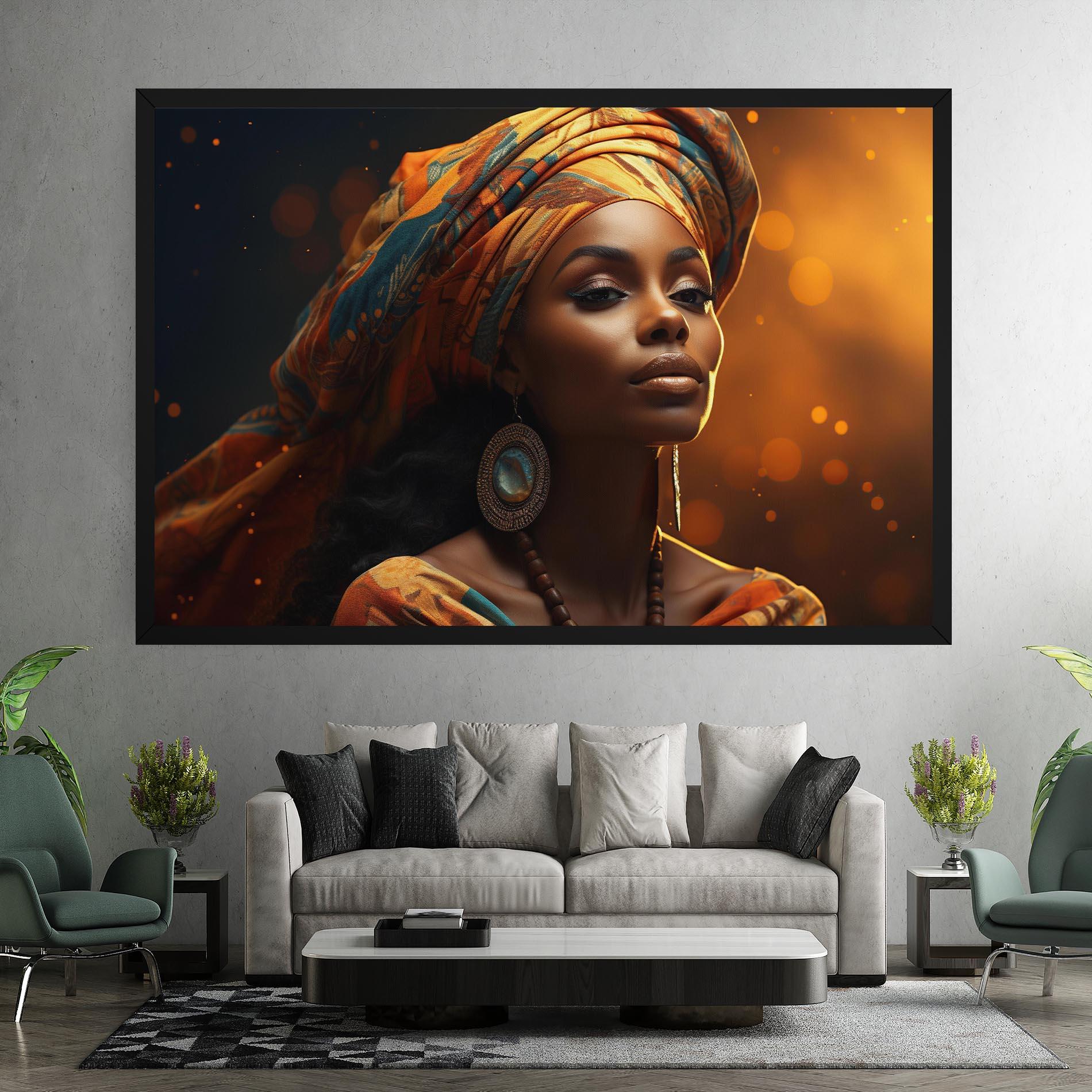 Leinwandbild Fashion African Portrait mockup 7