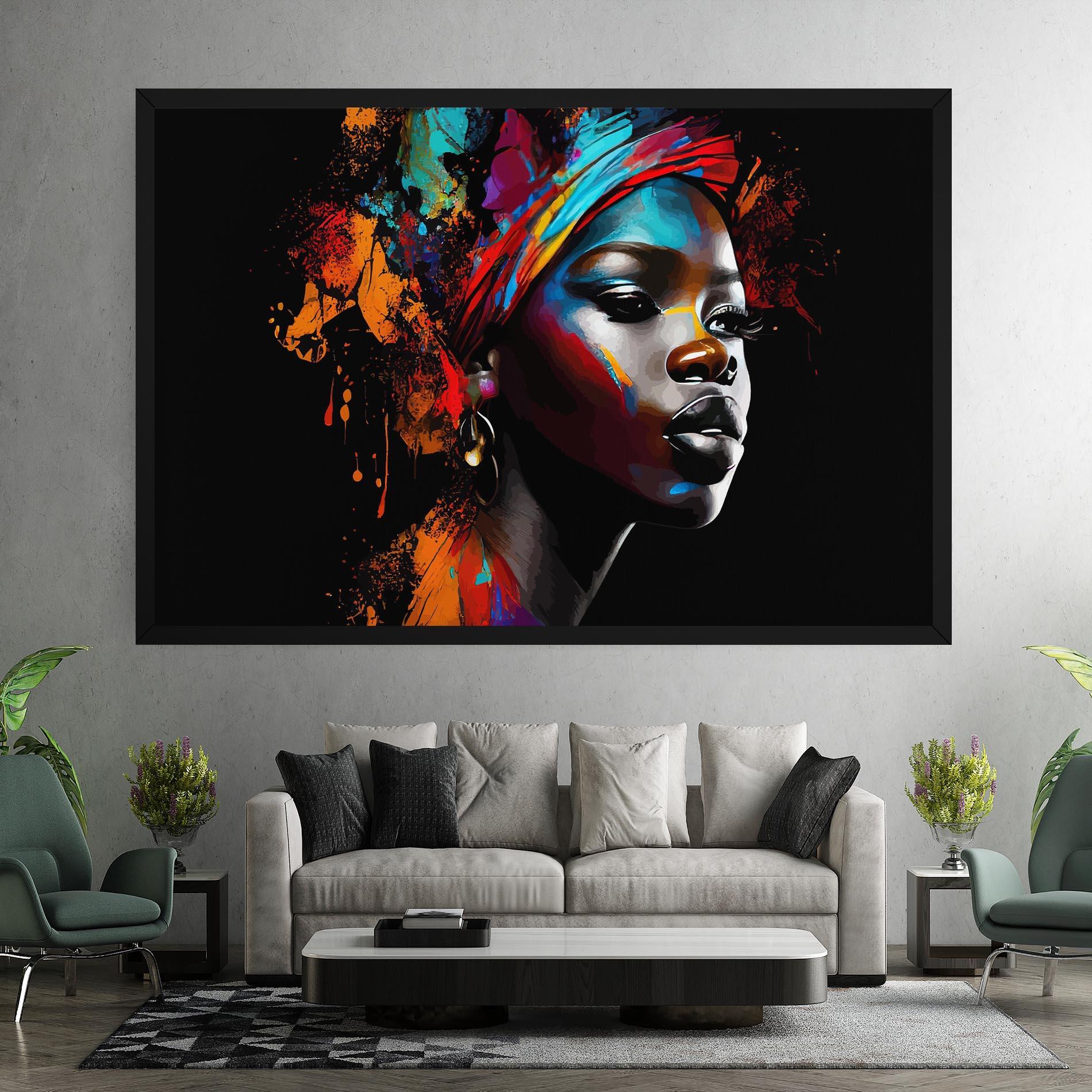 Leinwandbild Pretty African Art Splash mockup 7