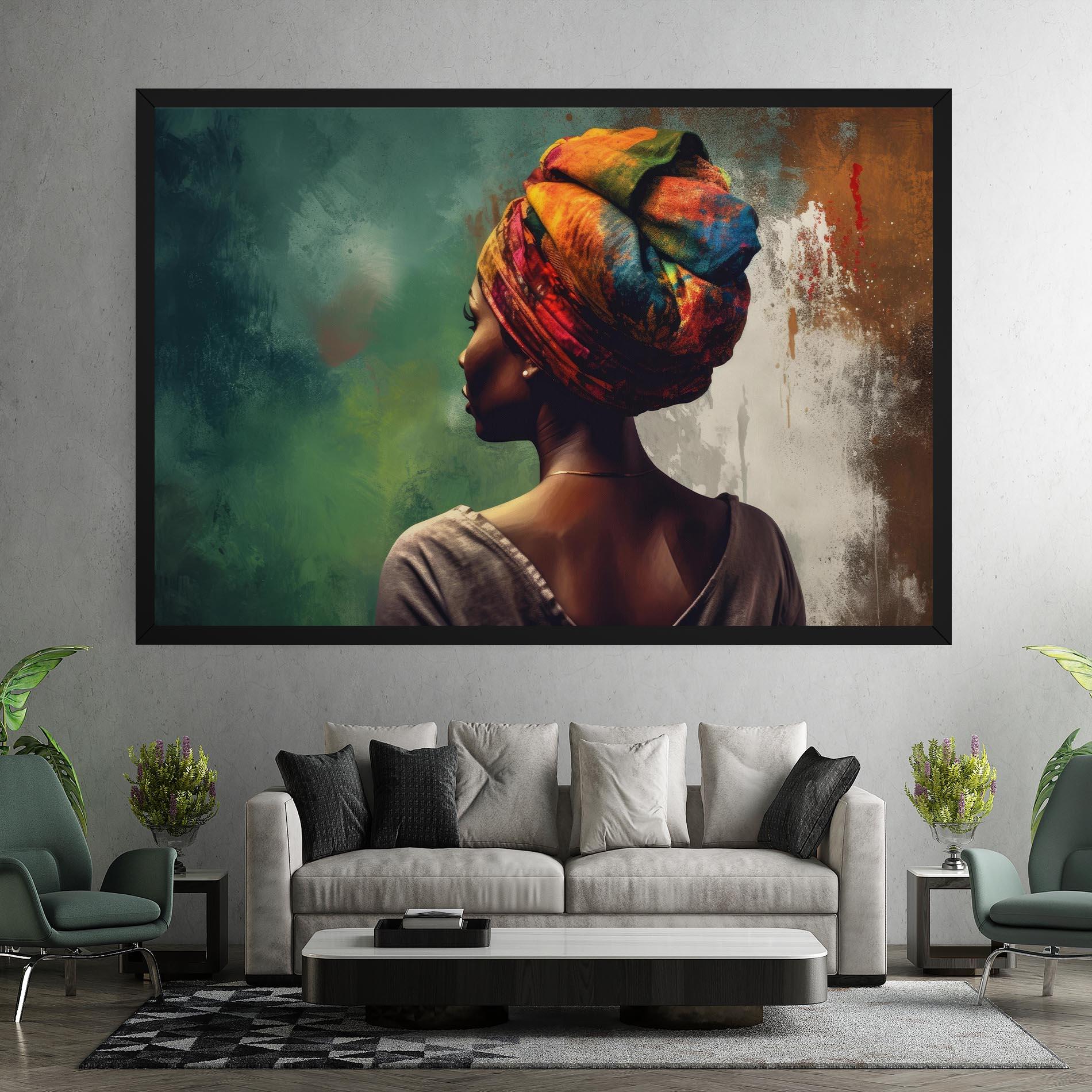 Leinwandbild Yellow Turban Art mockup 7