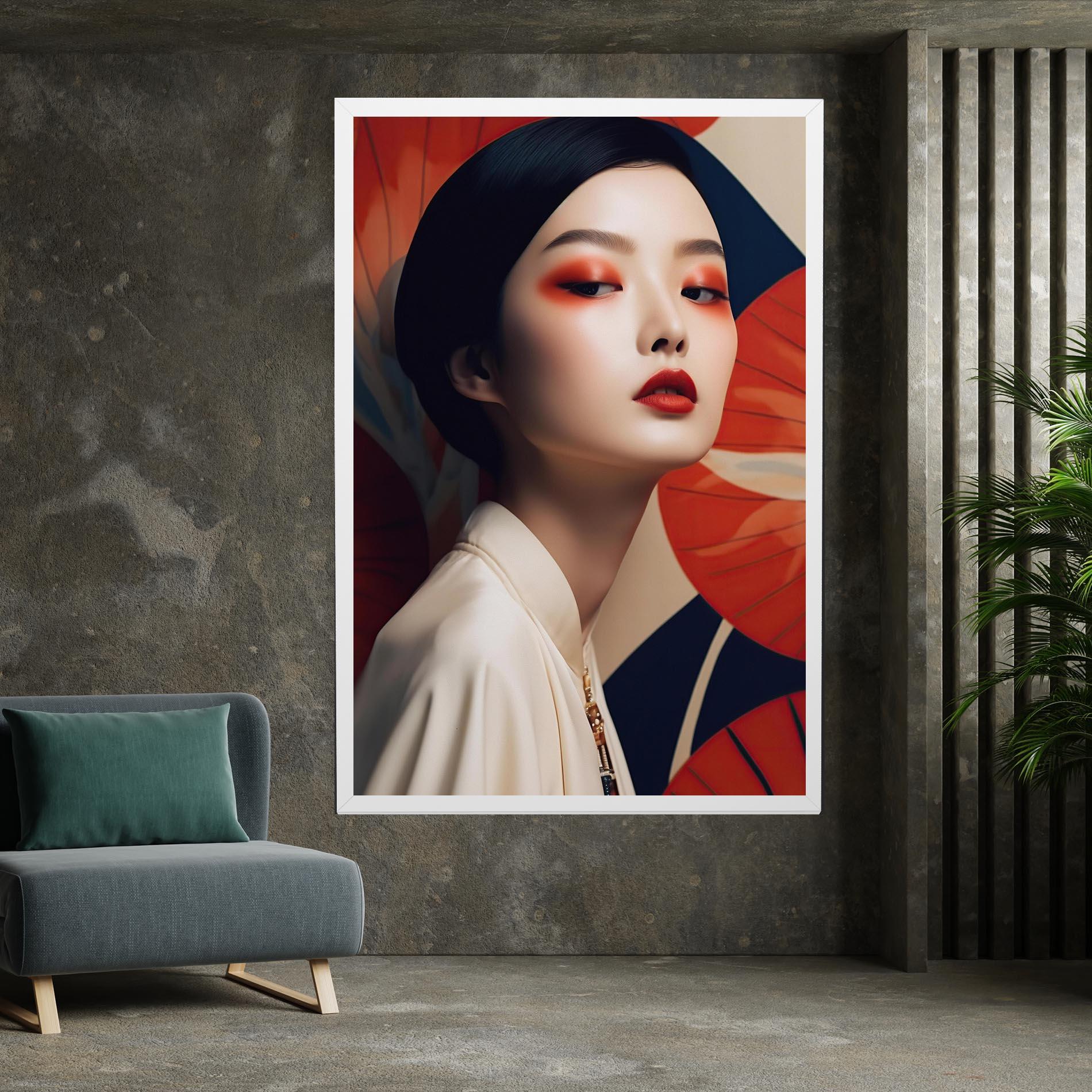 Leinwandbild Asiatic Red Lips mockup 7