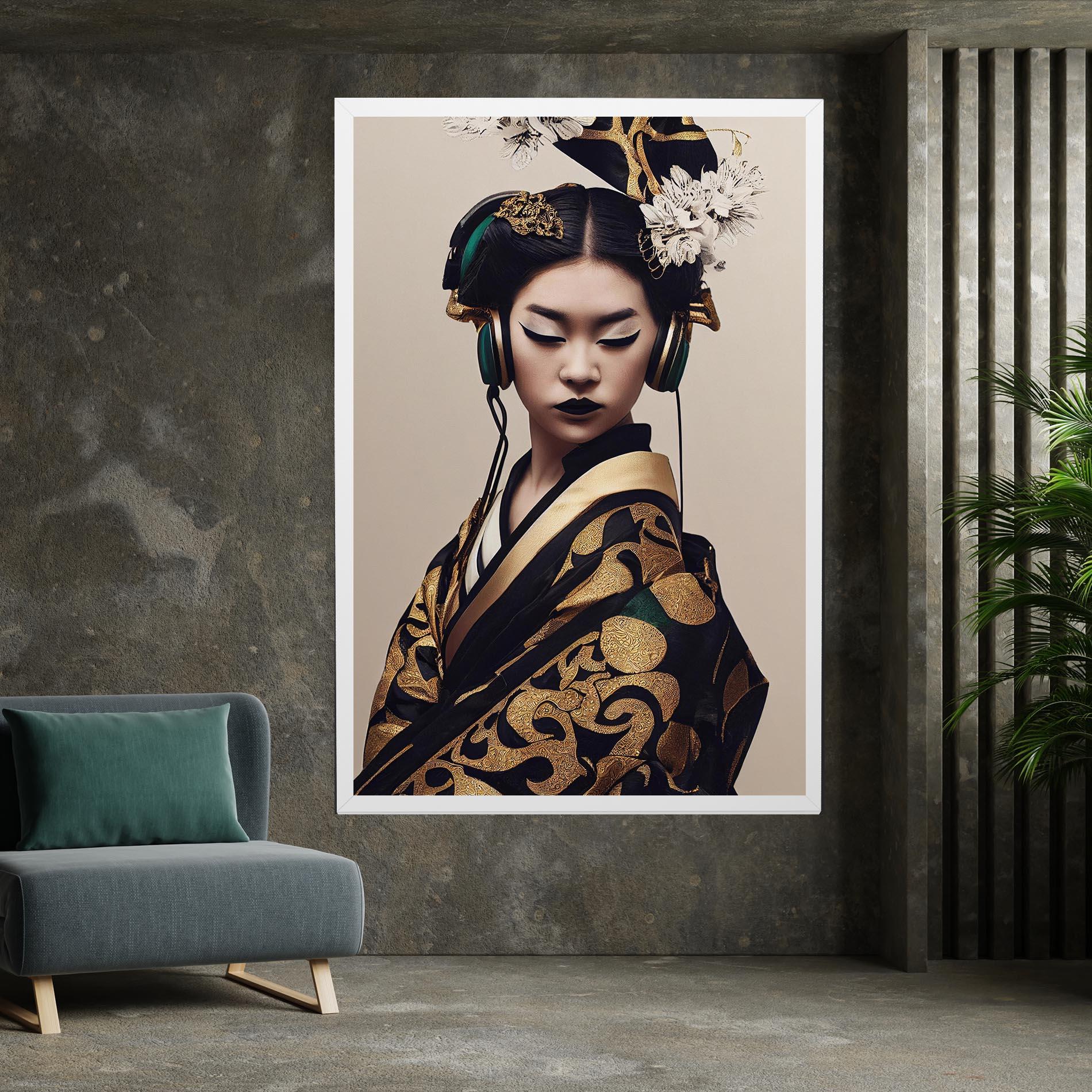 Leinwandbild Kimono Headphones mockup 7