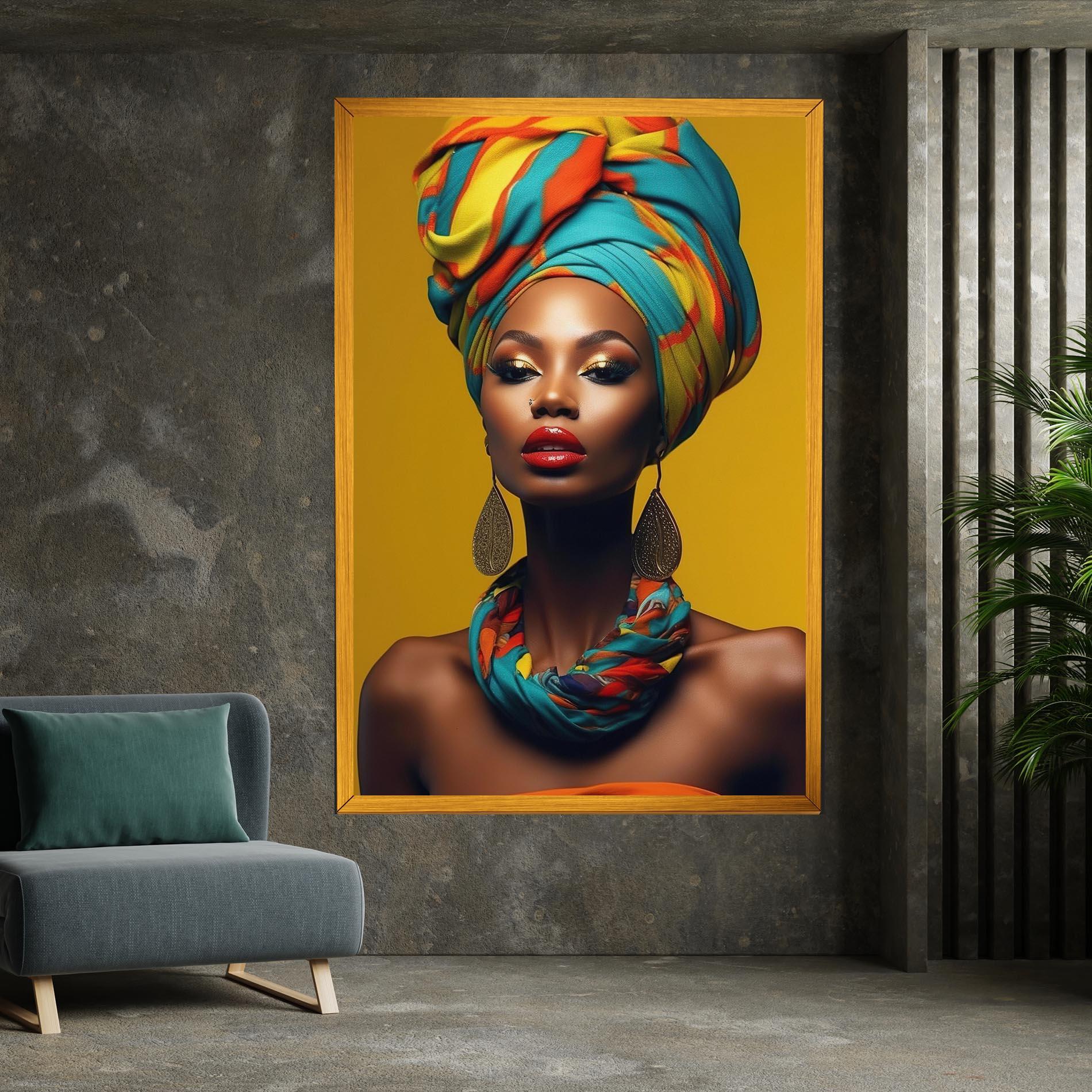 Leinwandbild African Yellow Portrait mockup 7