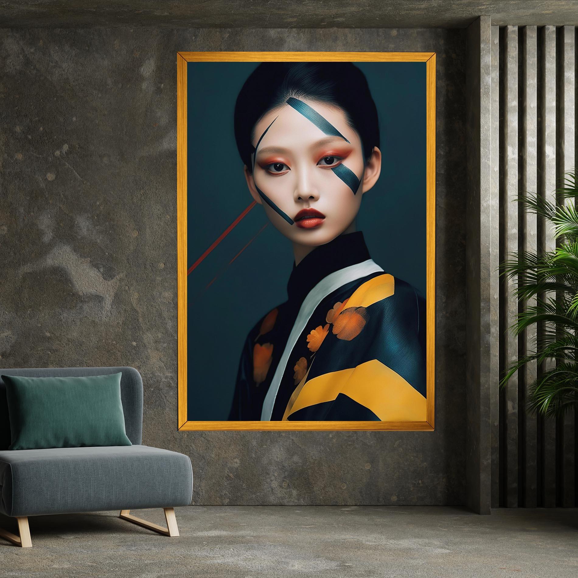 Leinwandbild Asian Painted Woman mockup 7