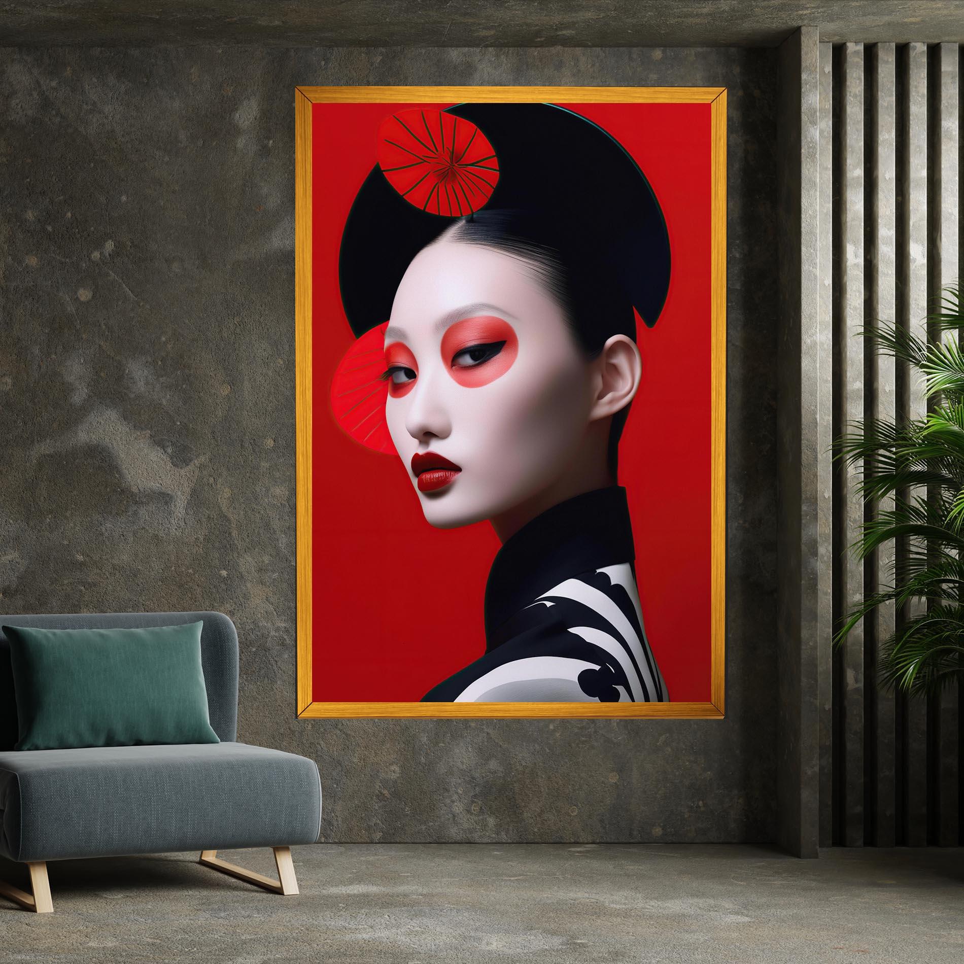 Leinwandbild Asiatic Red Makeup mockup 7