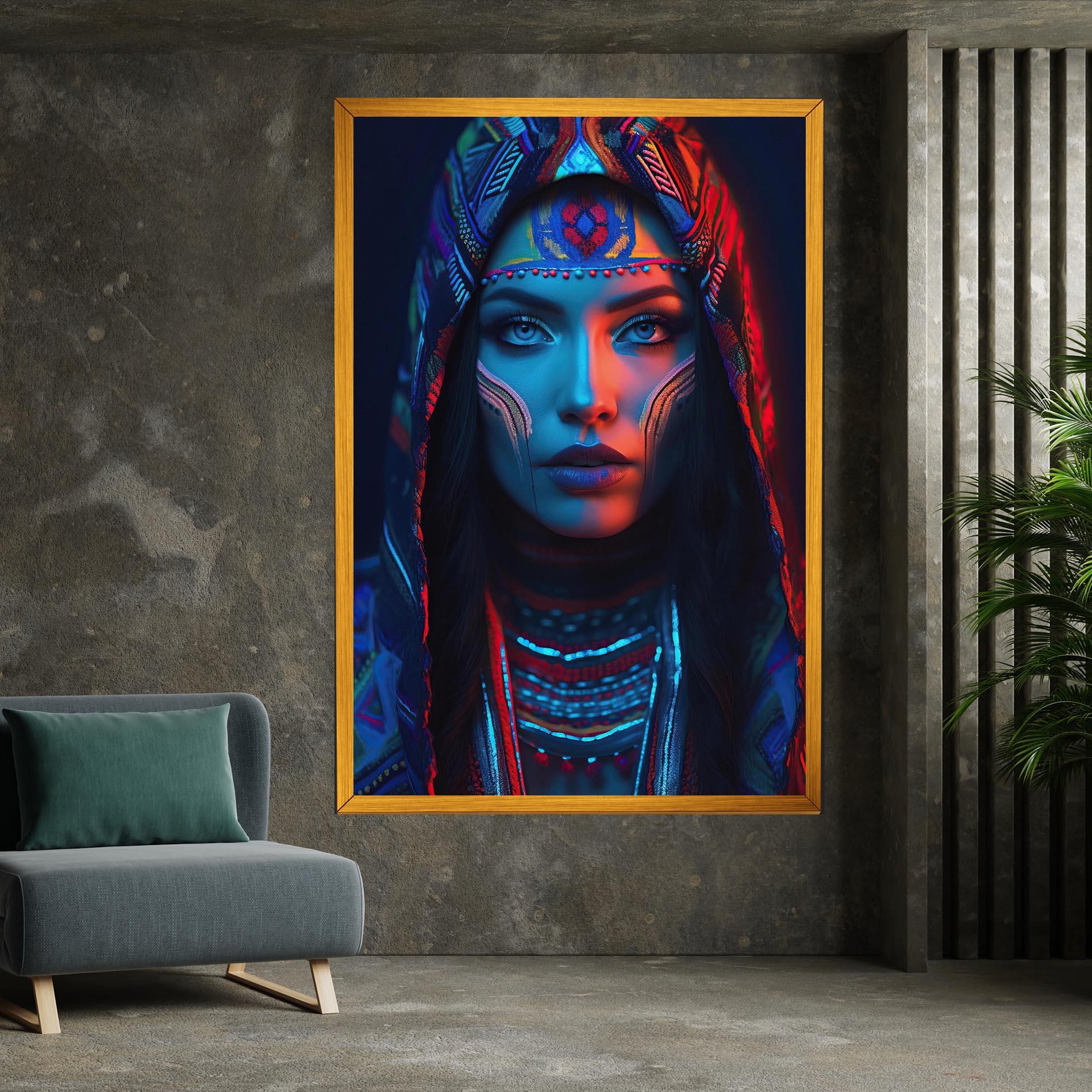 Leinwandbild Blue Red Light Hood mockup 7