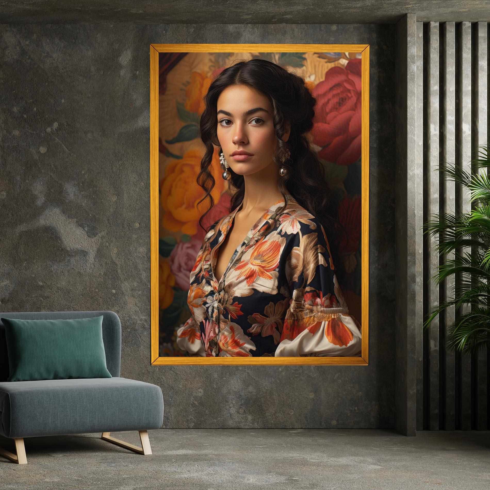 Leinwandbild Floral Dress Lady mockup 7