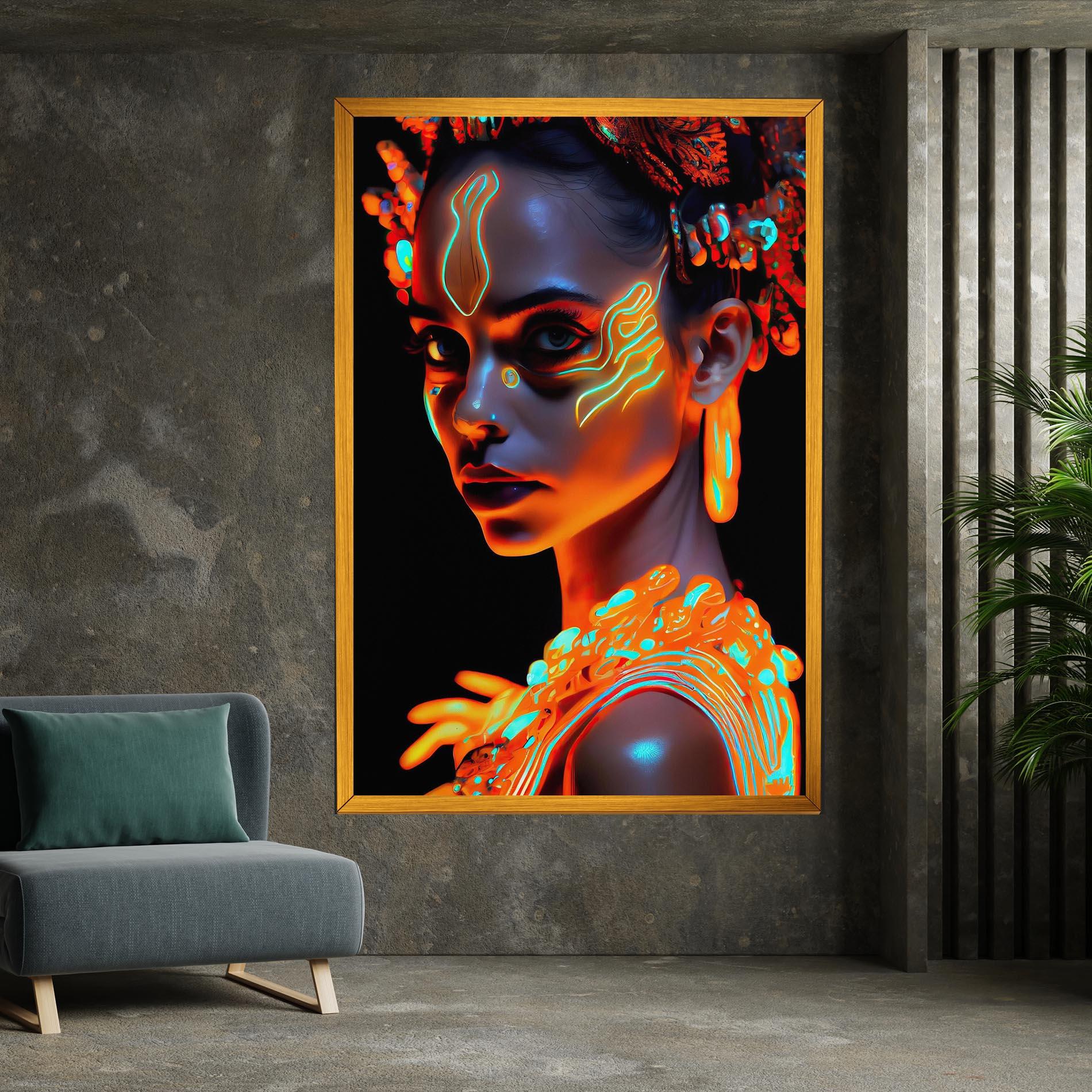 Leinwandbild Glowing Face Paint mockup 7