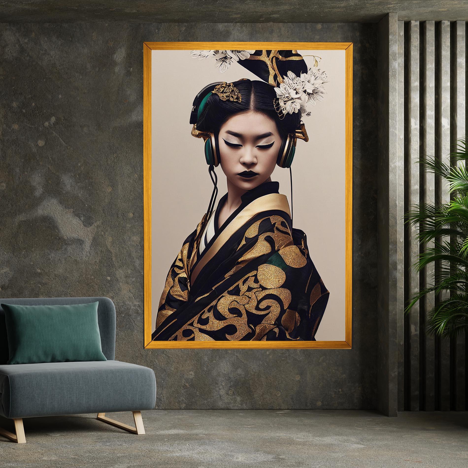 Leinwandbild Kimono Headphones mockup 7