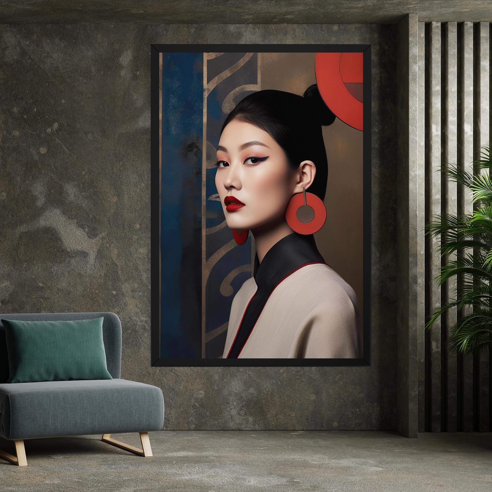 Leinwandbild Asian Big Earrings mockup 7