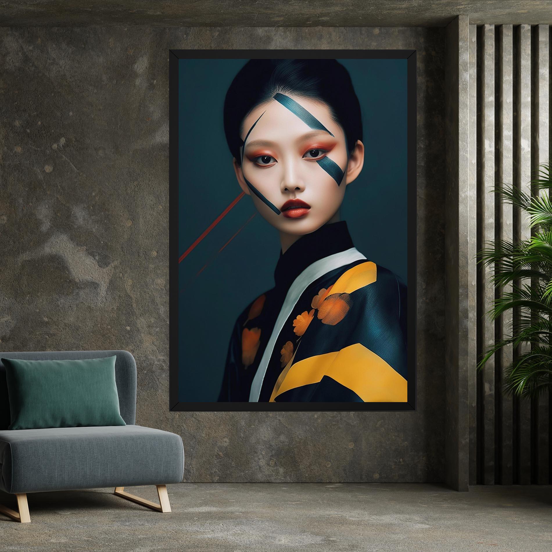 Leinwandbild Asian Painted Woman mockup 7