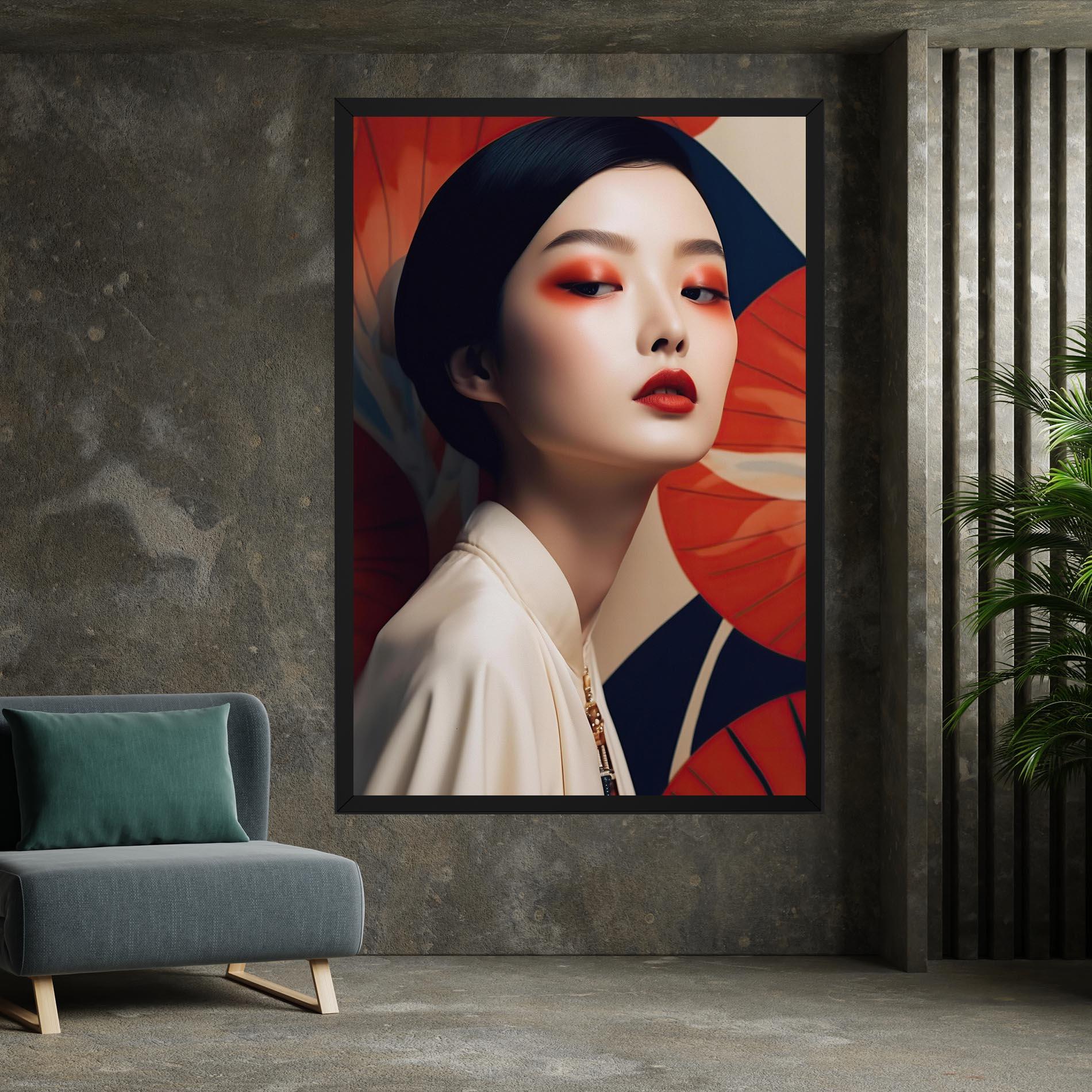 Leinwandbild Asiatic Red Lips mockup 7