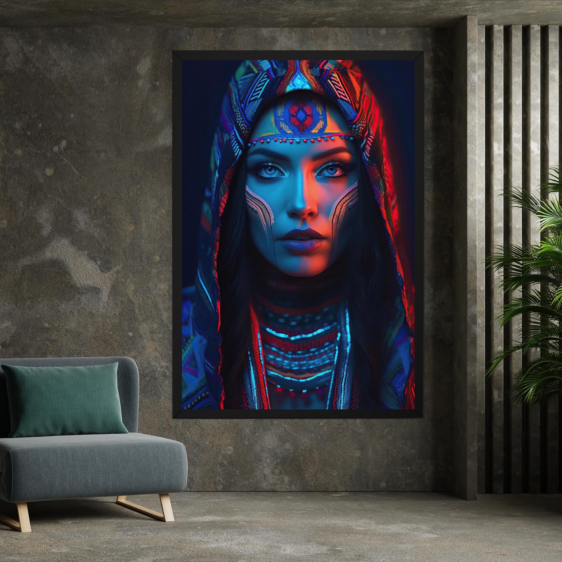 Leinwandbild Blue Red Light Hood mockup 7
