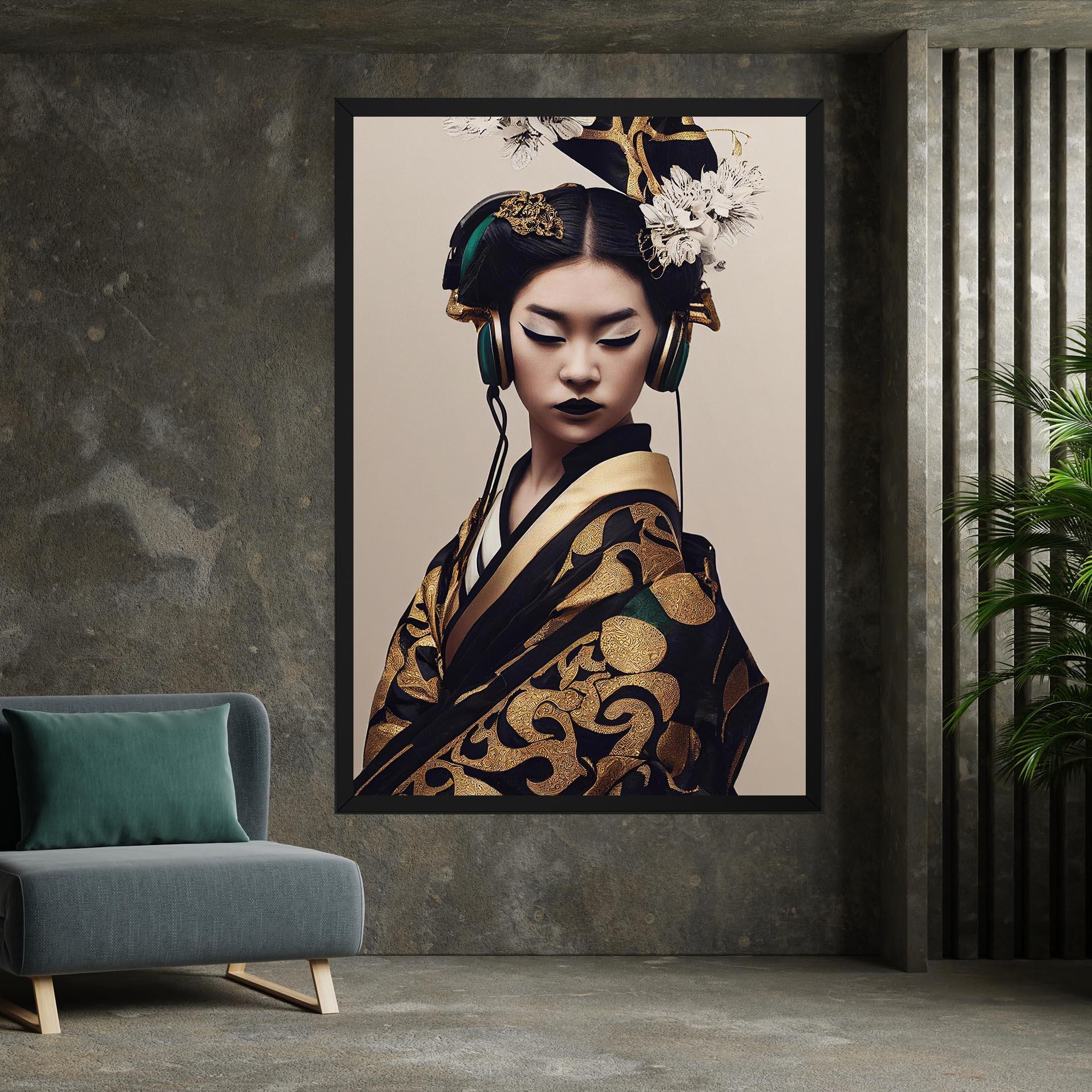 Leinwandbild Kimono Headphones mockup 7