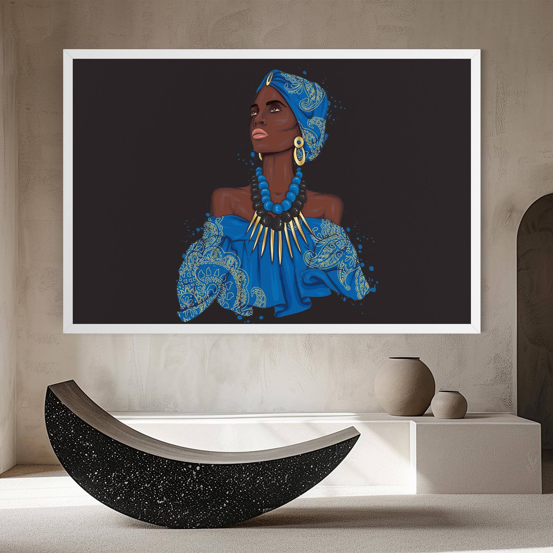 Leinwandbild Blue African Outfit mockup 8