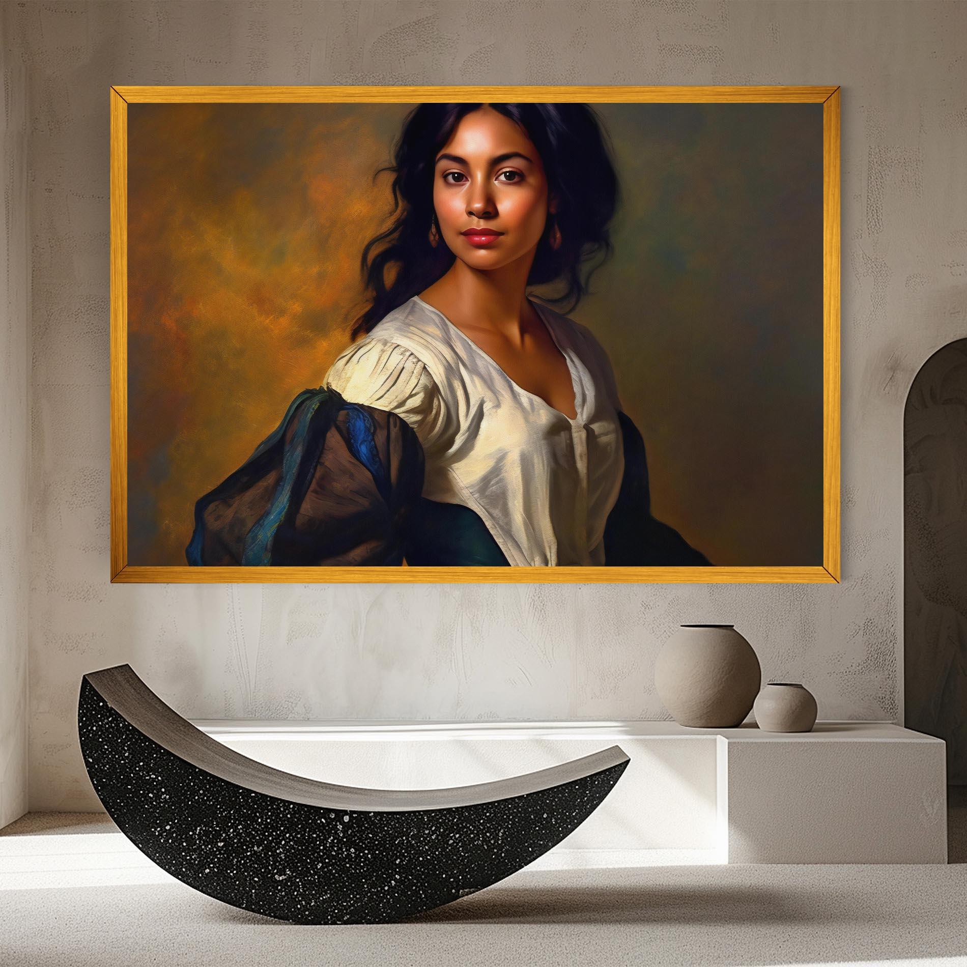 Leinwandbild Beautiful Brunette Art mockup 8