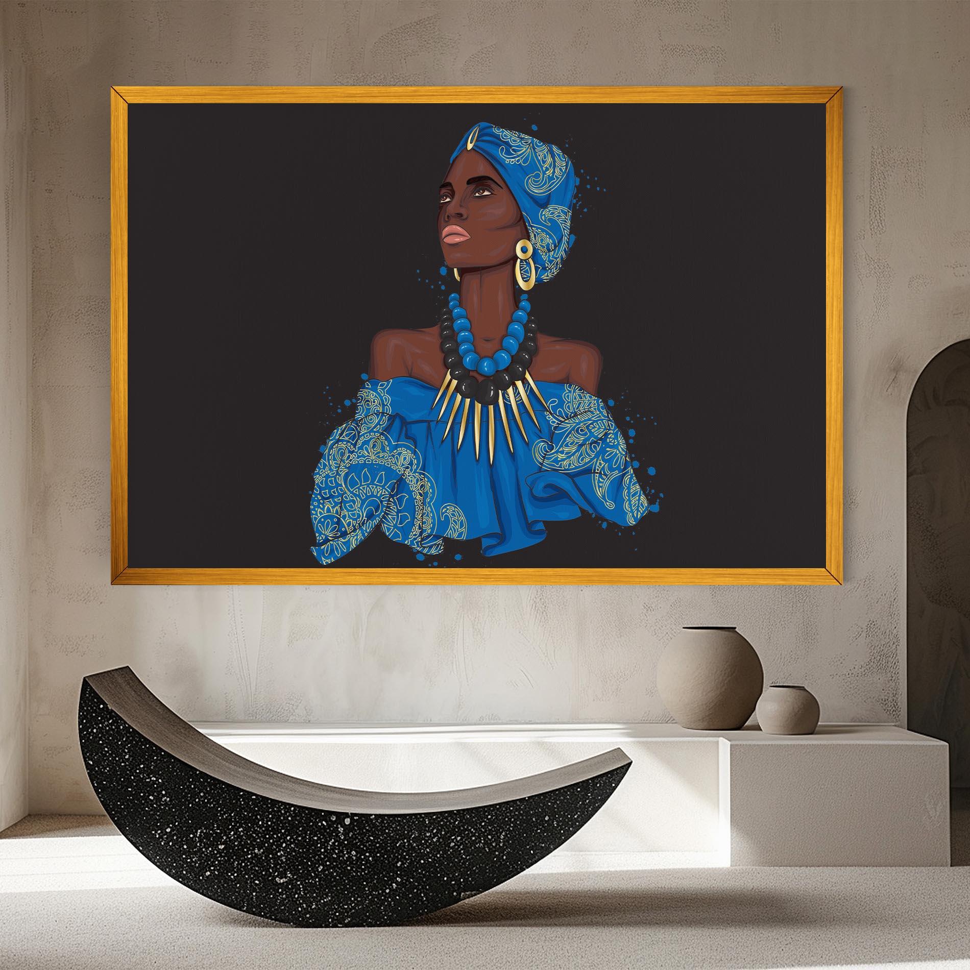 Leinwandbild Blue African Outfit mockup 8