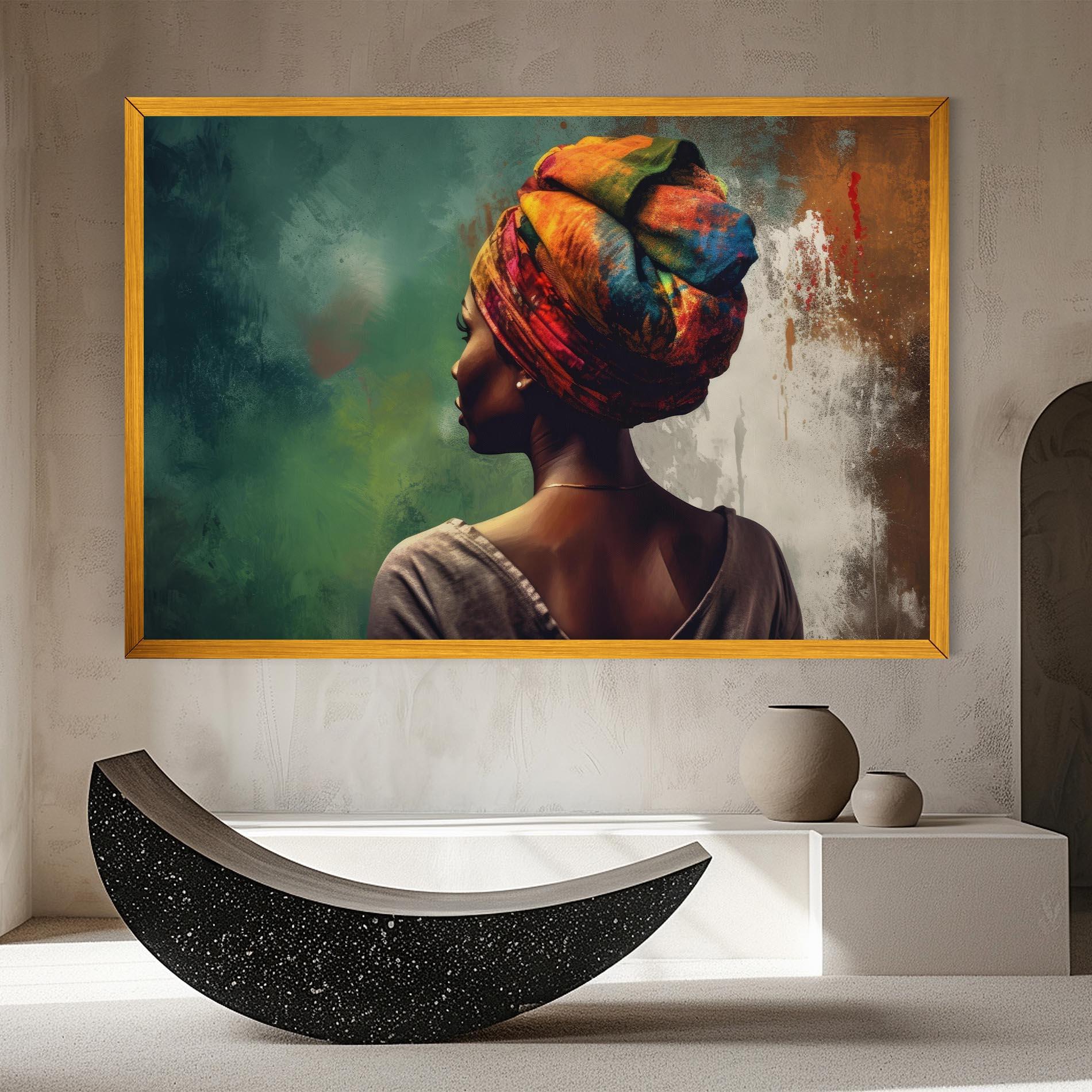Leinwandbild Yellow Turban Art mockup 8