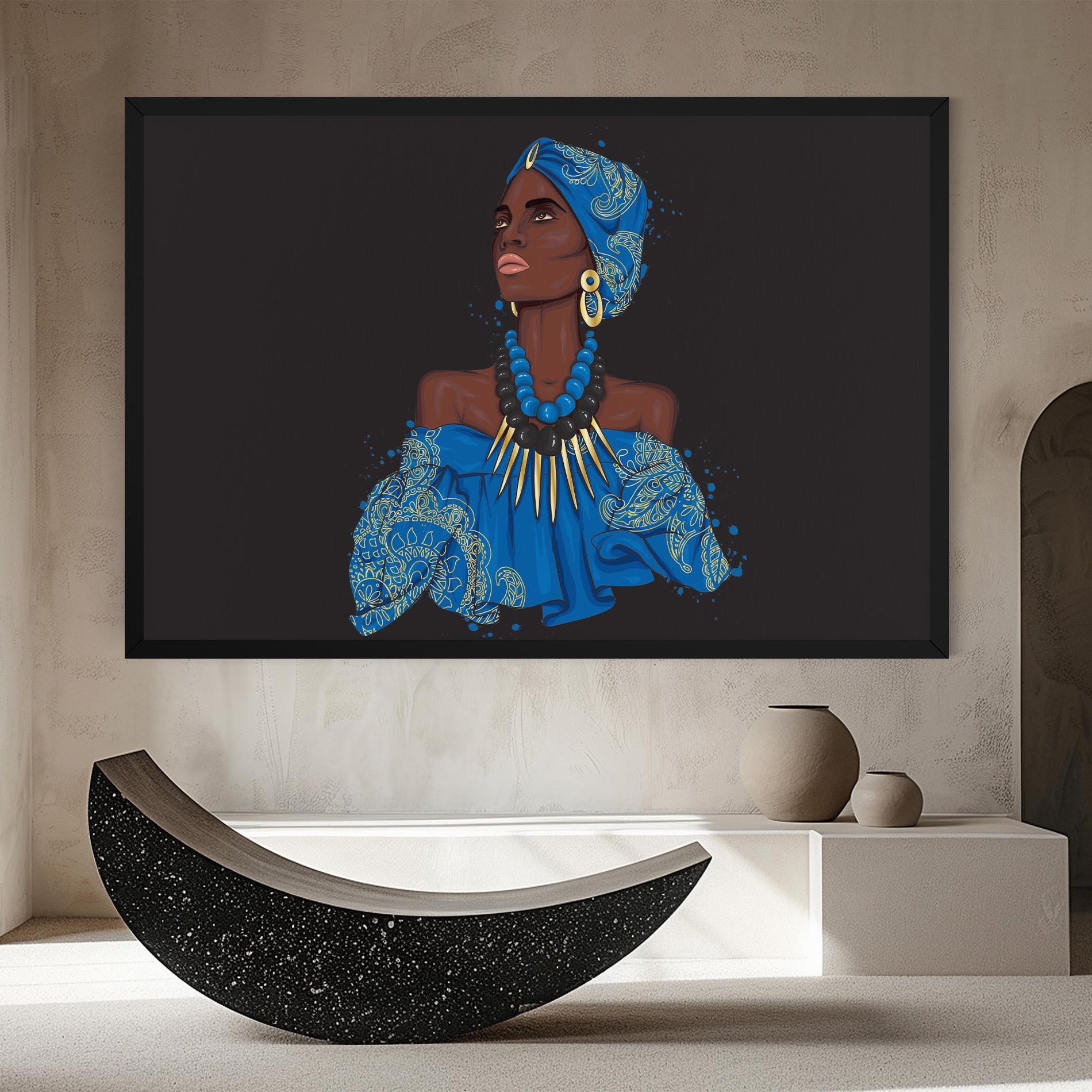Leinwandbild Blue African Outfit mockup 8