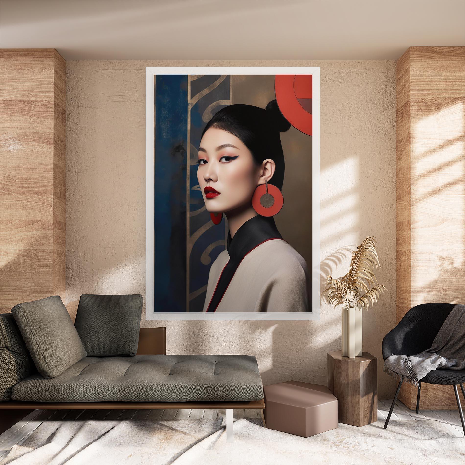 Leinwandbild Asian Big Earrings mockup 8