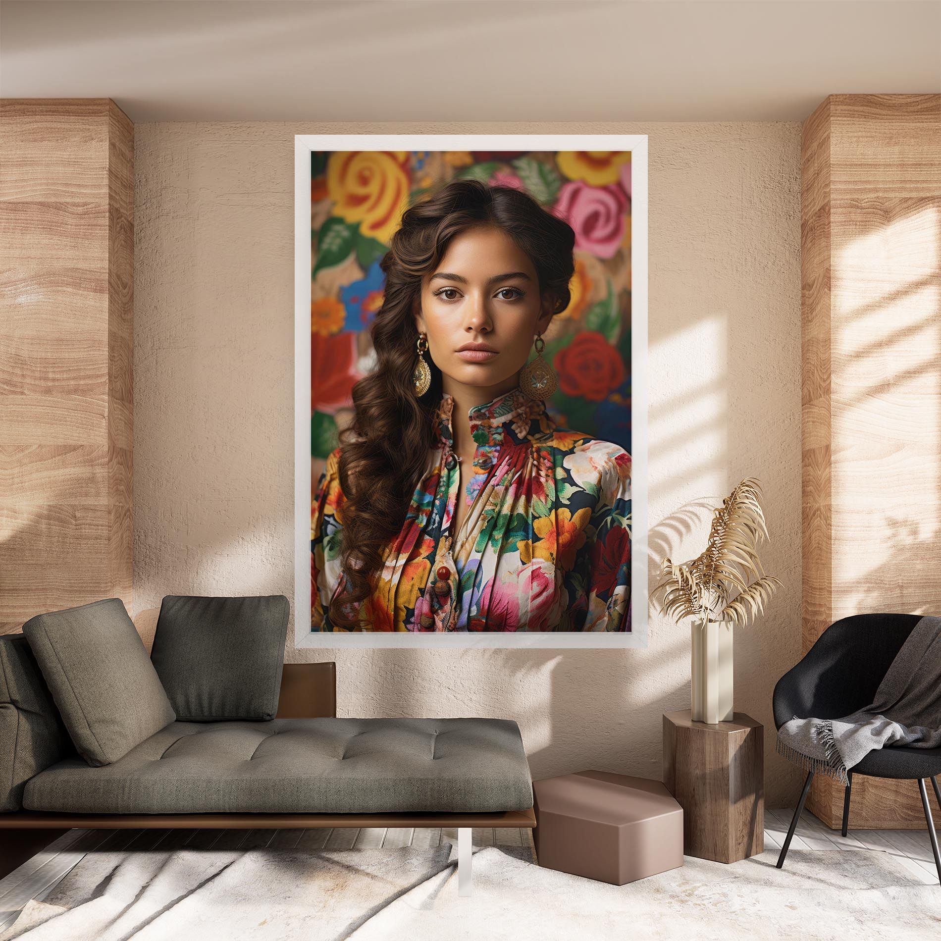 Floral Dress Long Hair mockup 8