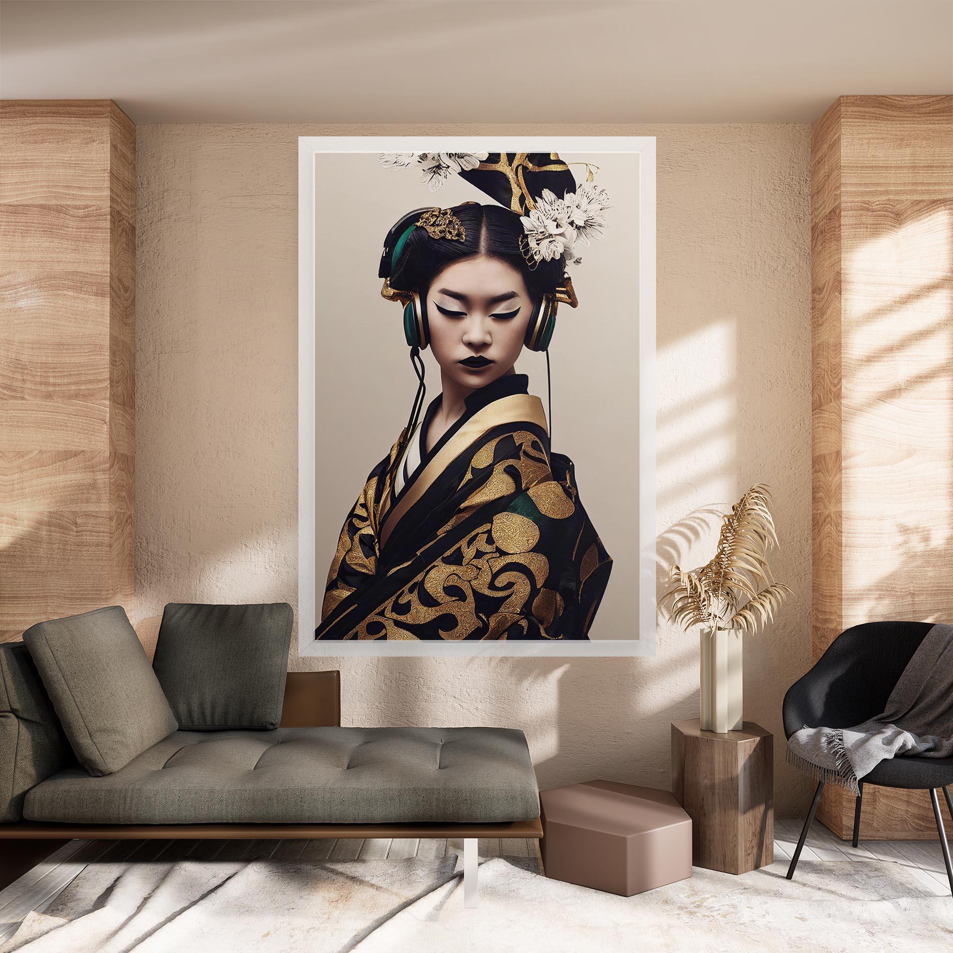 Leinwandbild Kimono Headphones mockup 8