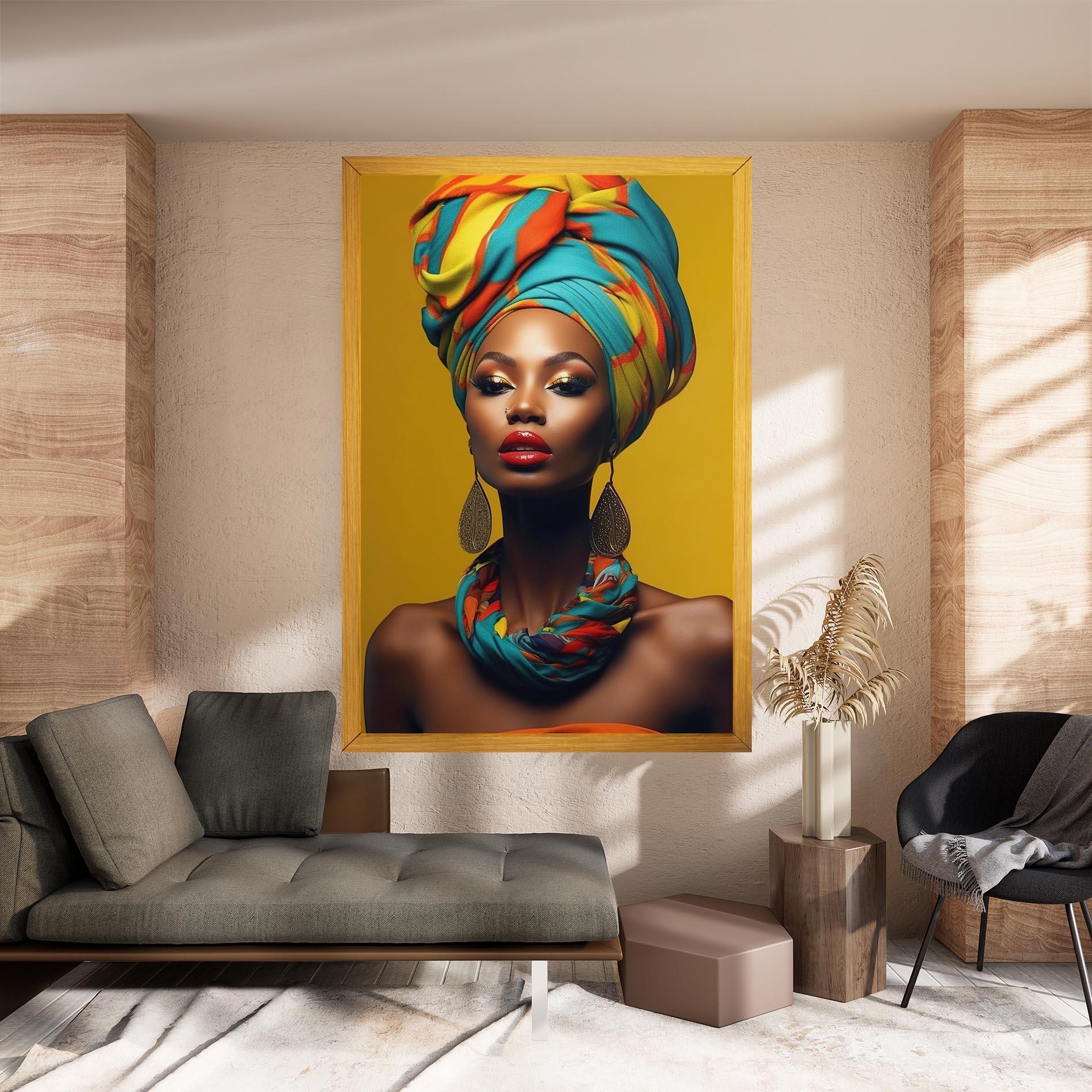 Leinwandbild African Yellow Portrait mockup 8