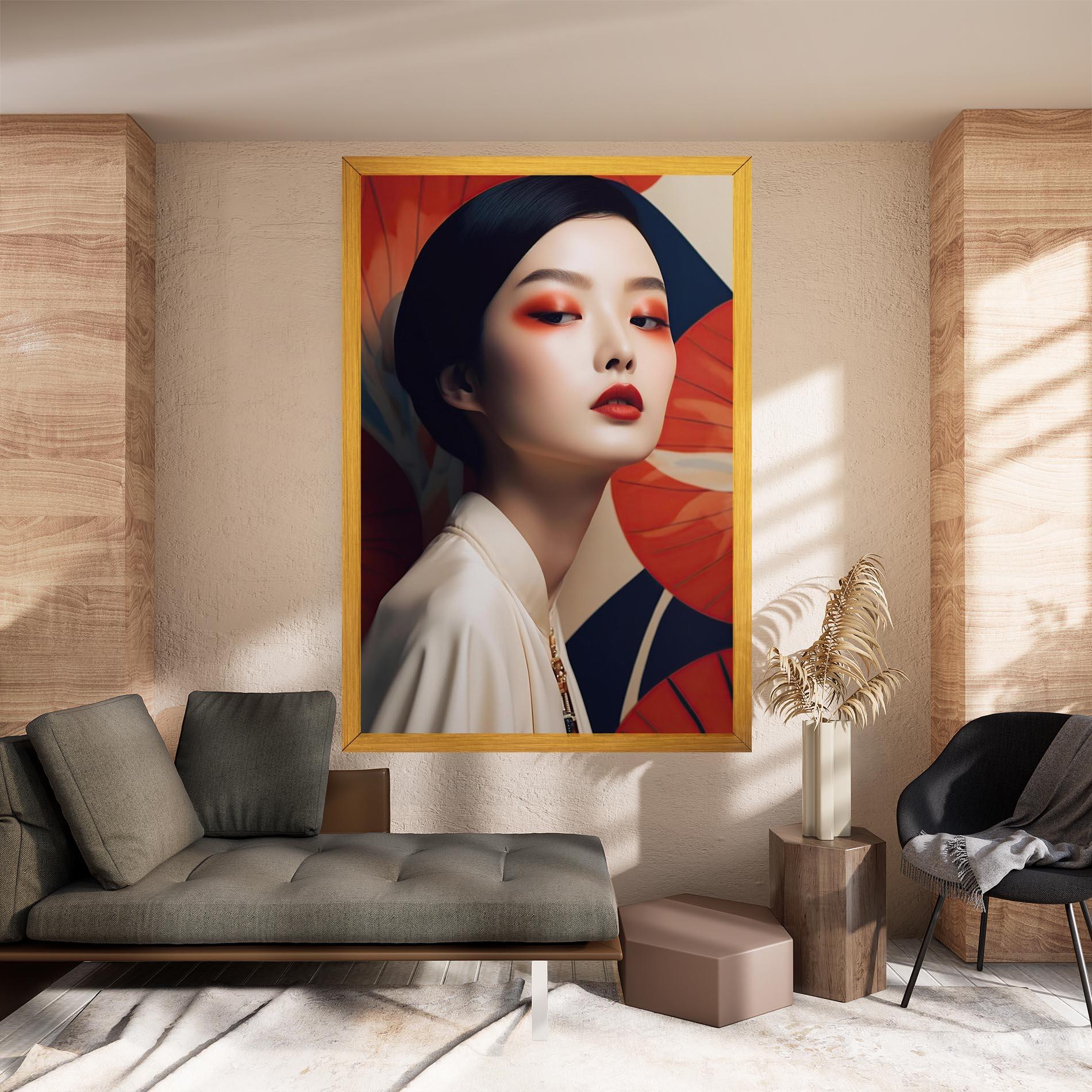 Leinwandbild Asiatic Red Lips mockup 8