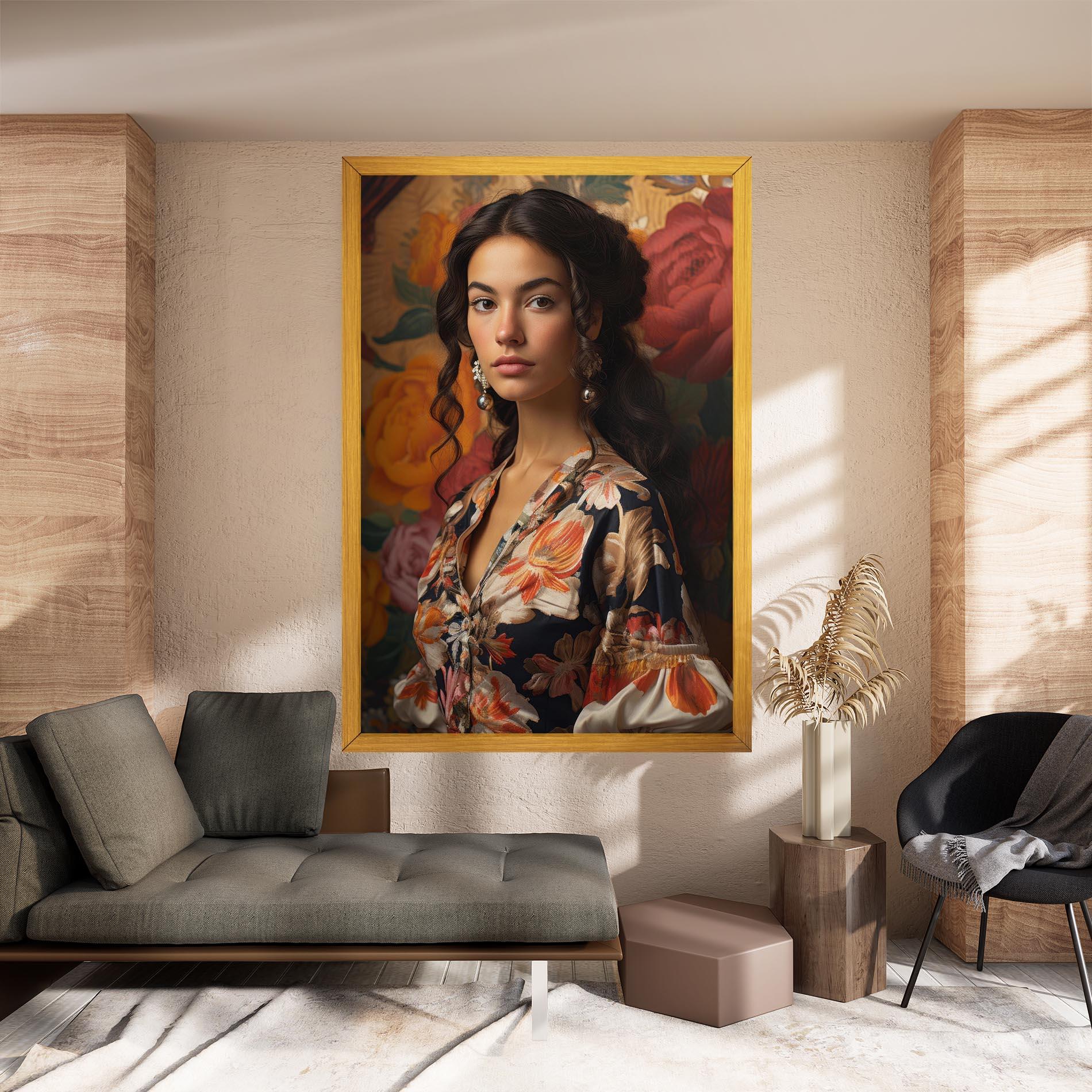 Leinwandbild Floral Dress Lady mockup 8