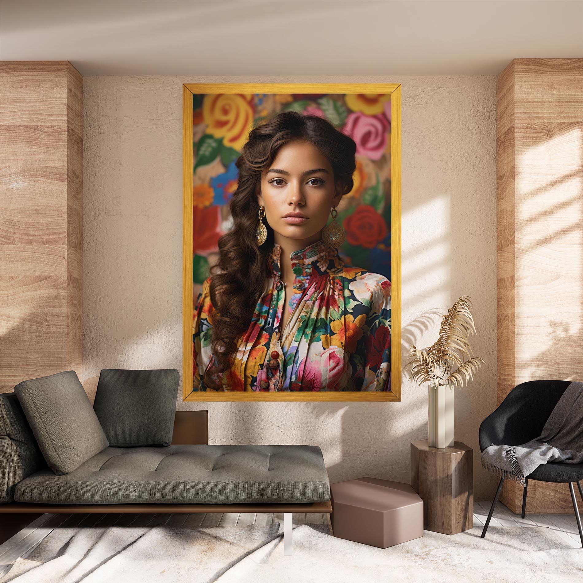 Floral Dress Long Hair mockup 8