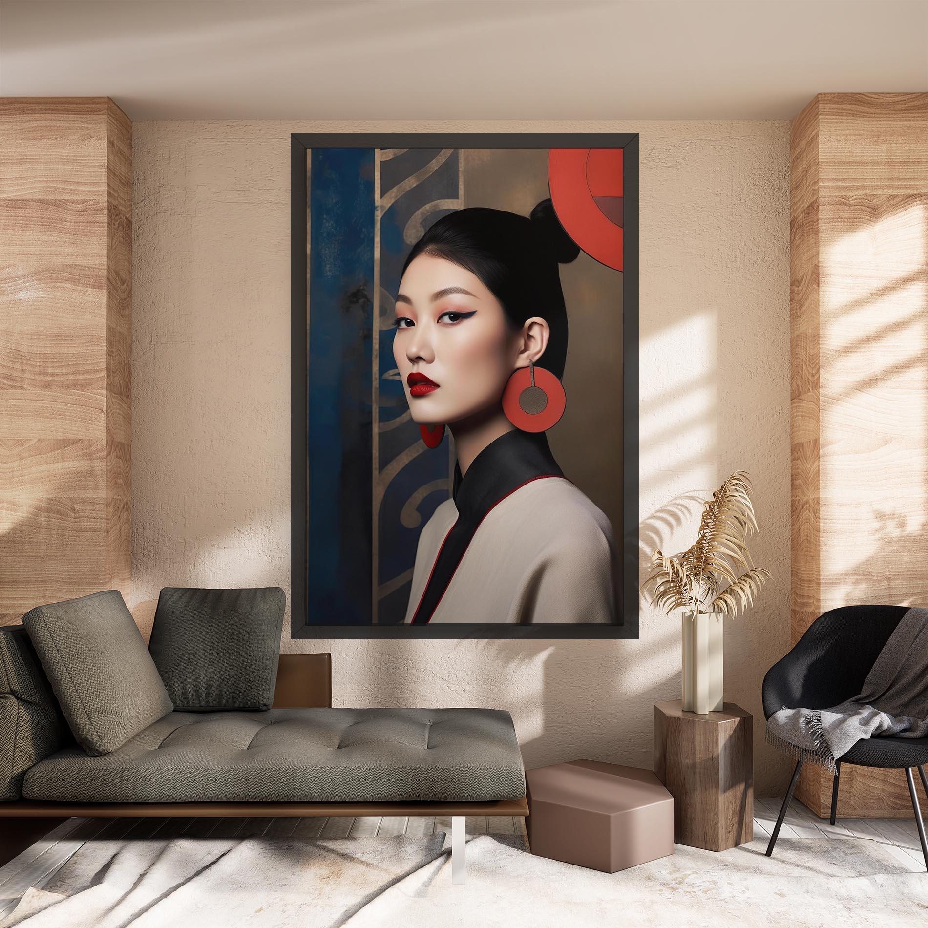 Leinwandbild Asian Big Earrings mockup 8