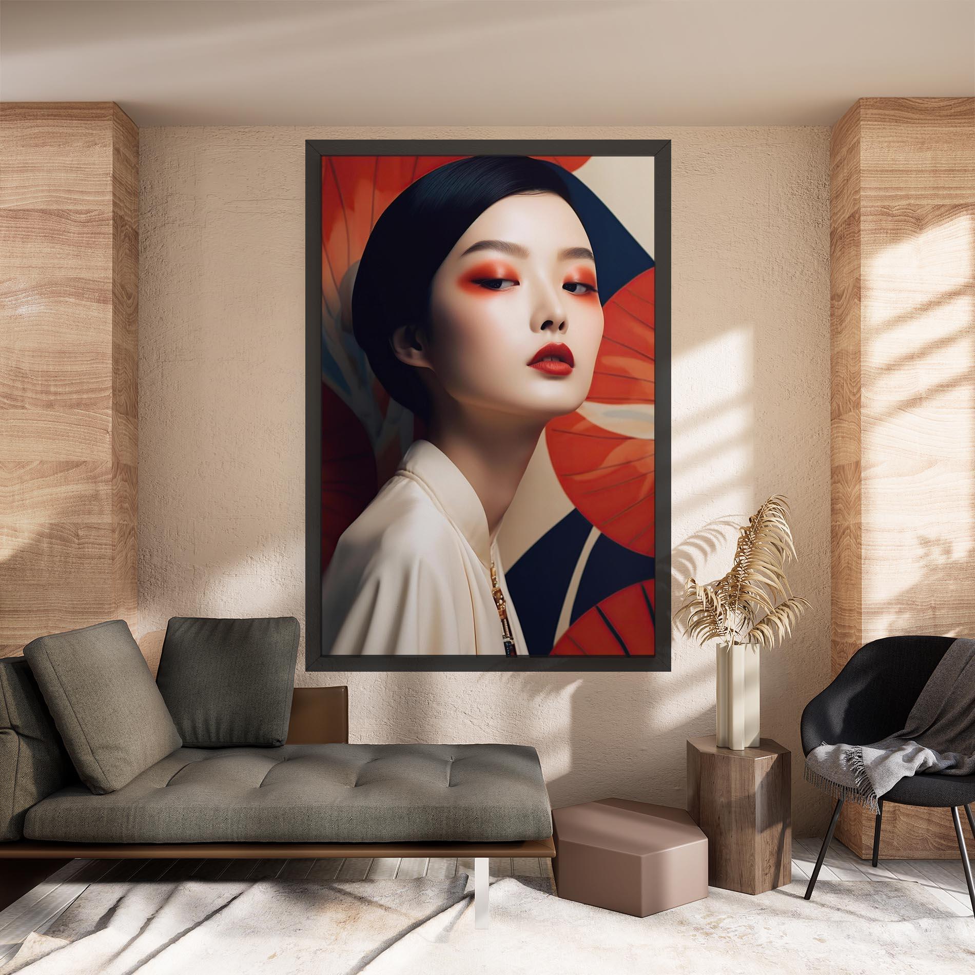 Leinwandbild Asiatic Red Lips mockup 8