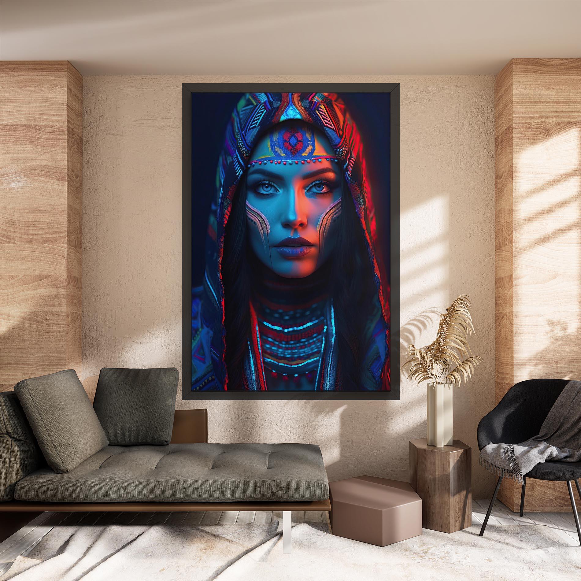 Leinwandbild Blue Red Light Hood mockup 8