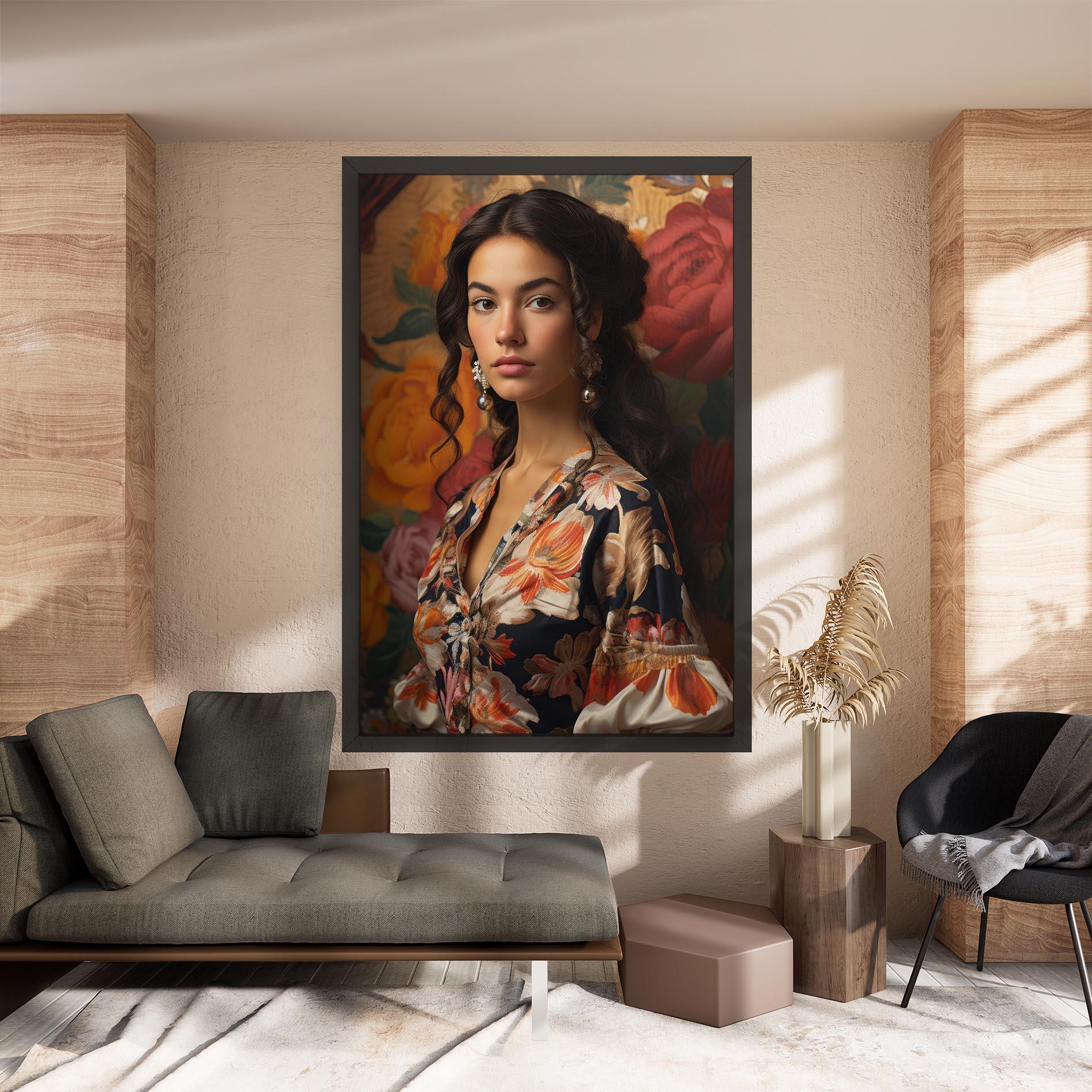 Leinwandbild Floral Dress Lady mockup 8