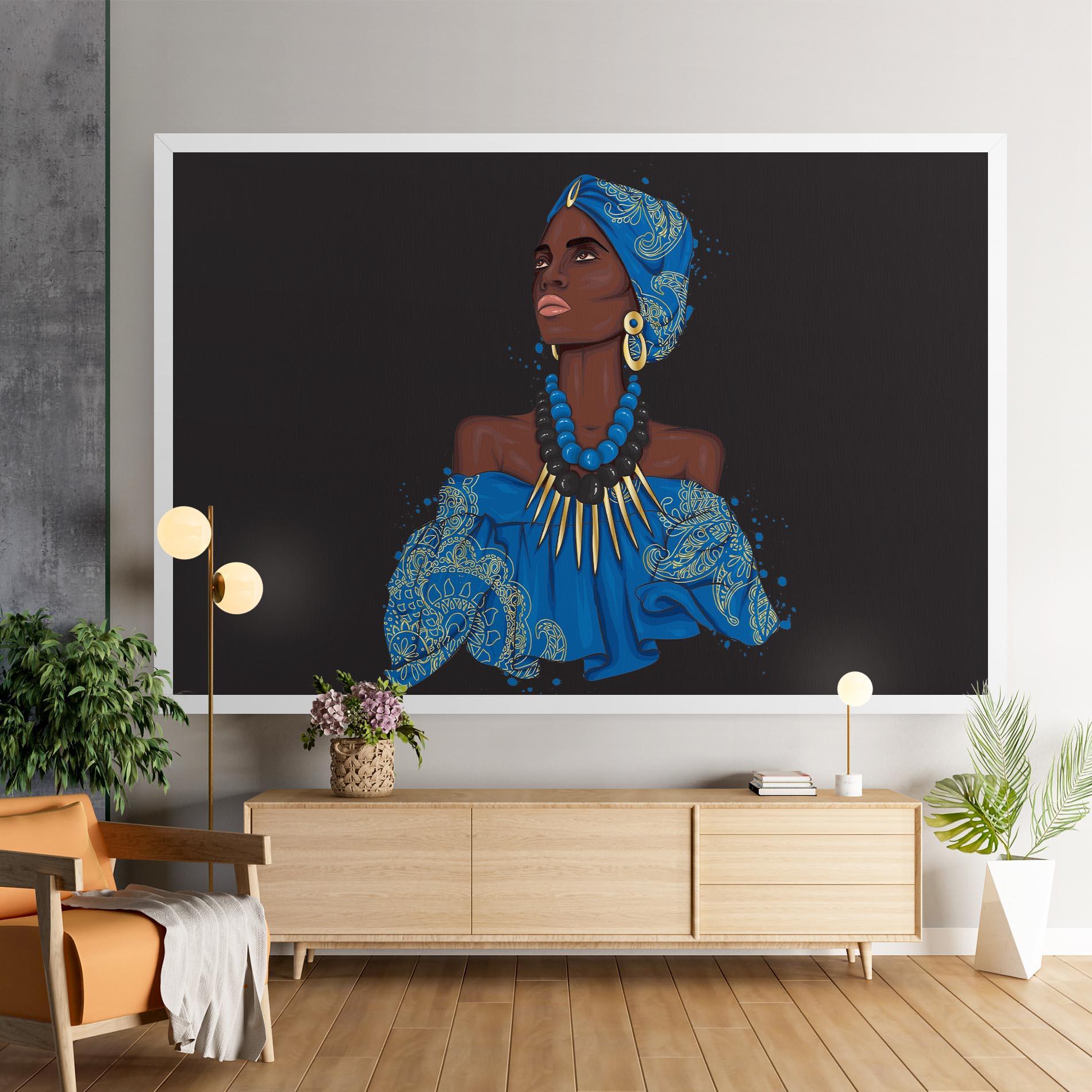 Leinwandbild Blue African Outfit mockup 9