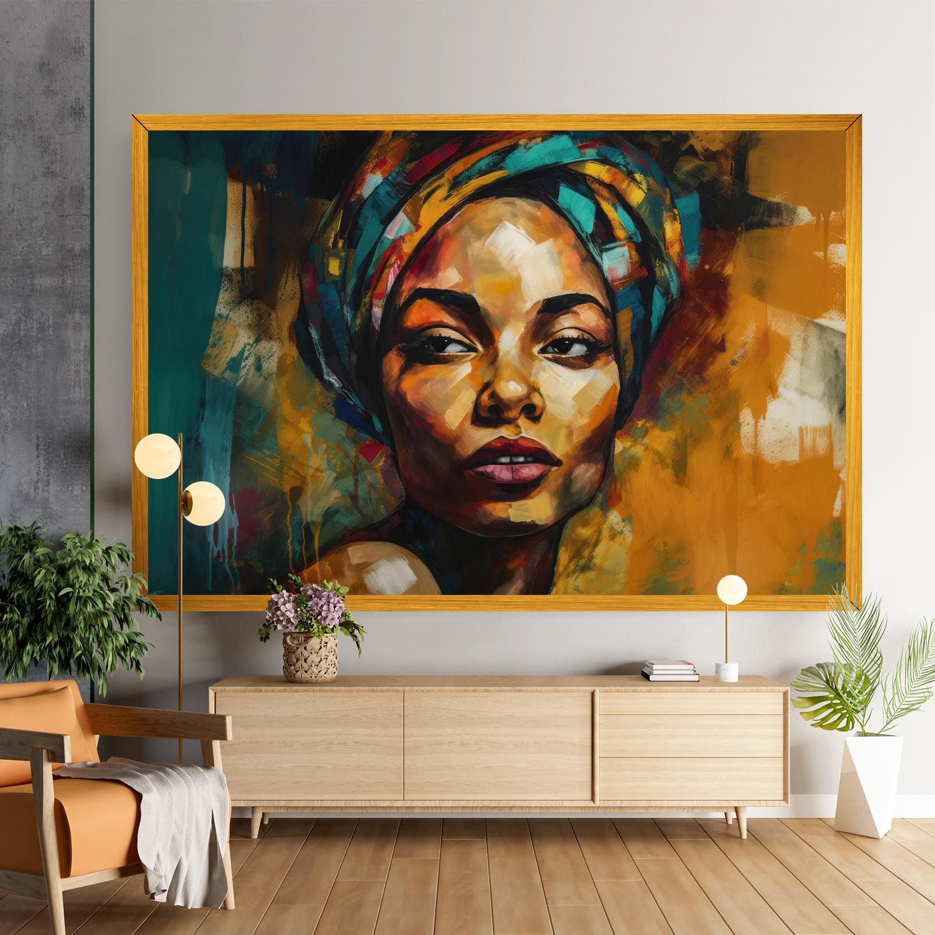 African Woman Looking mockup 9