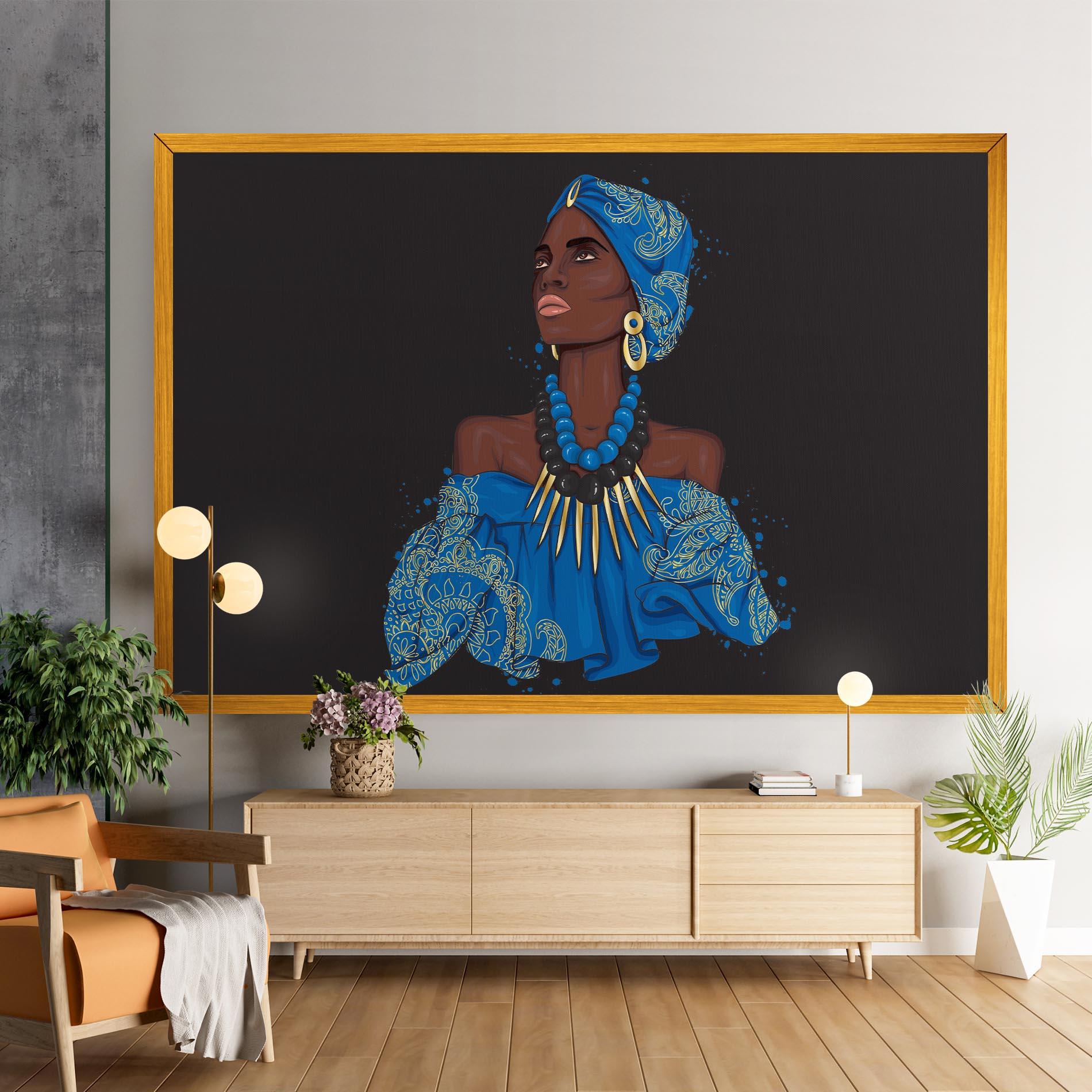 Leinwandbild Blue African Outfit mockup 9