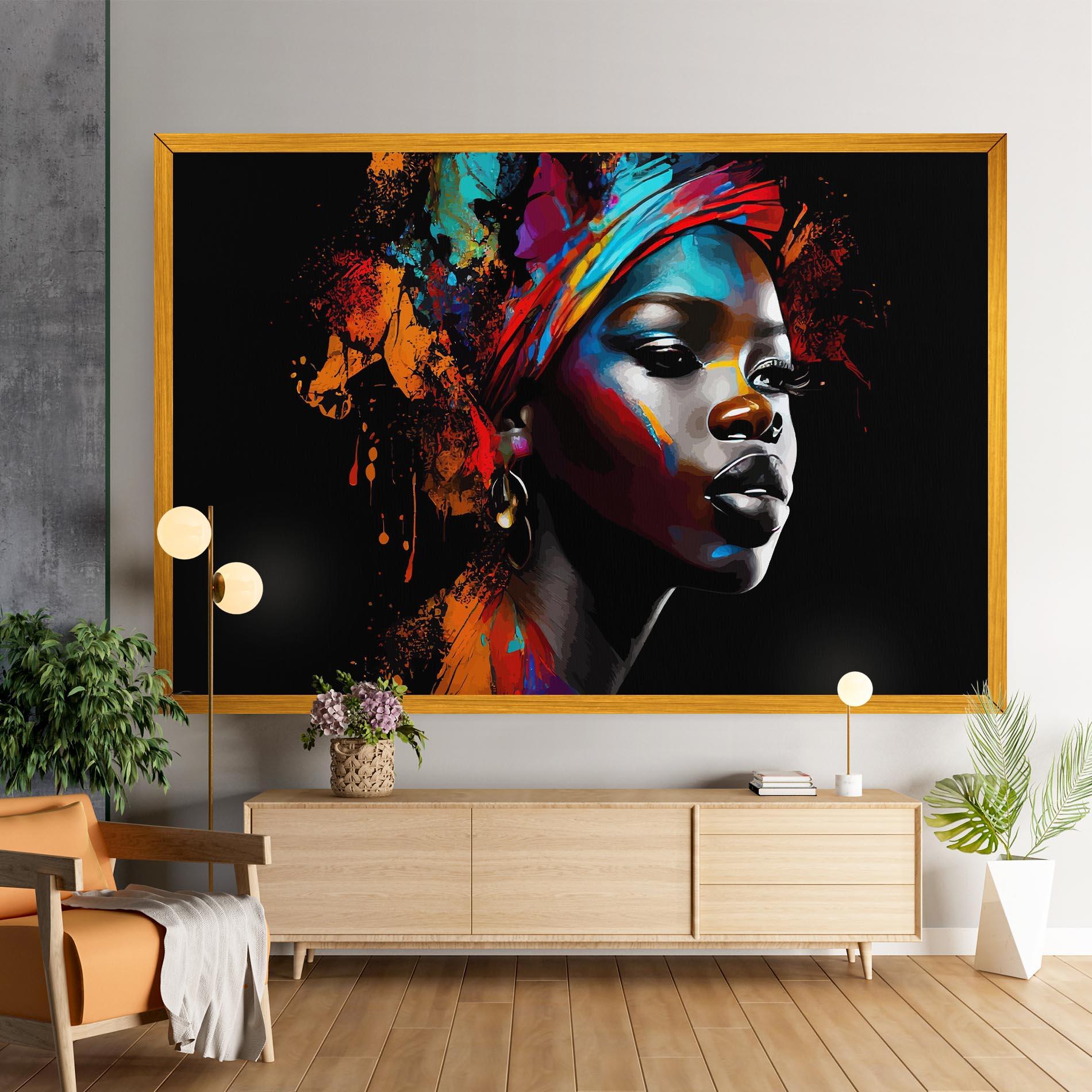 Leinwandbild Pretty African Art Splash mockup 9