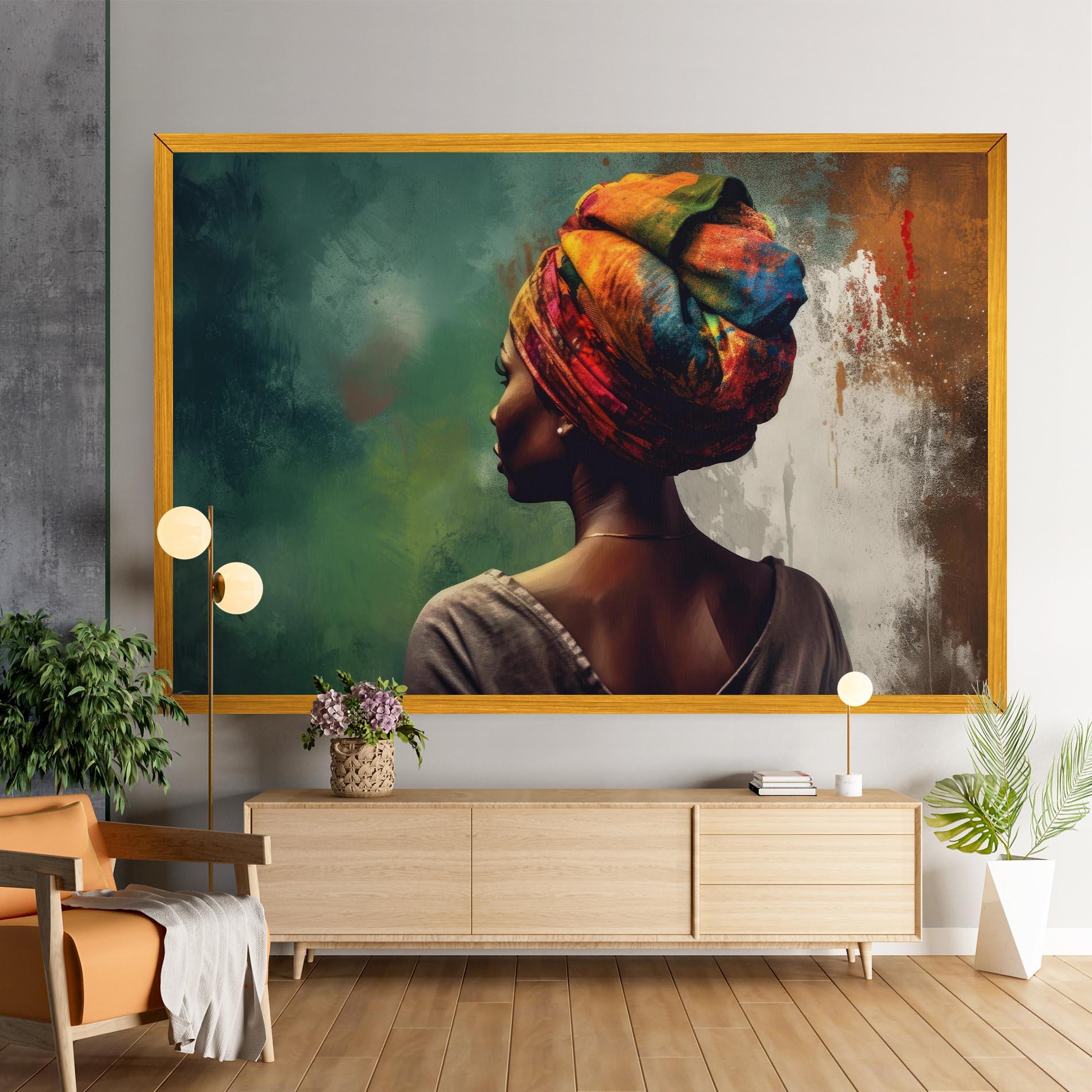 Leinwandbild Yellow Turban Art mockup 9