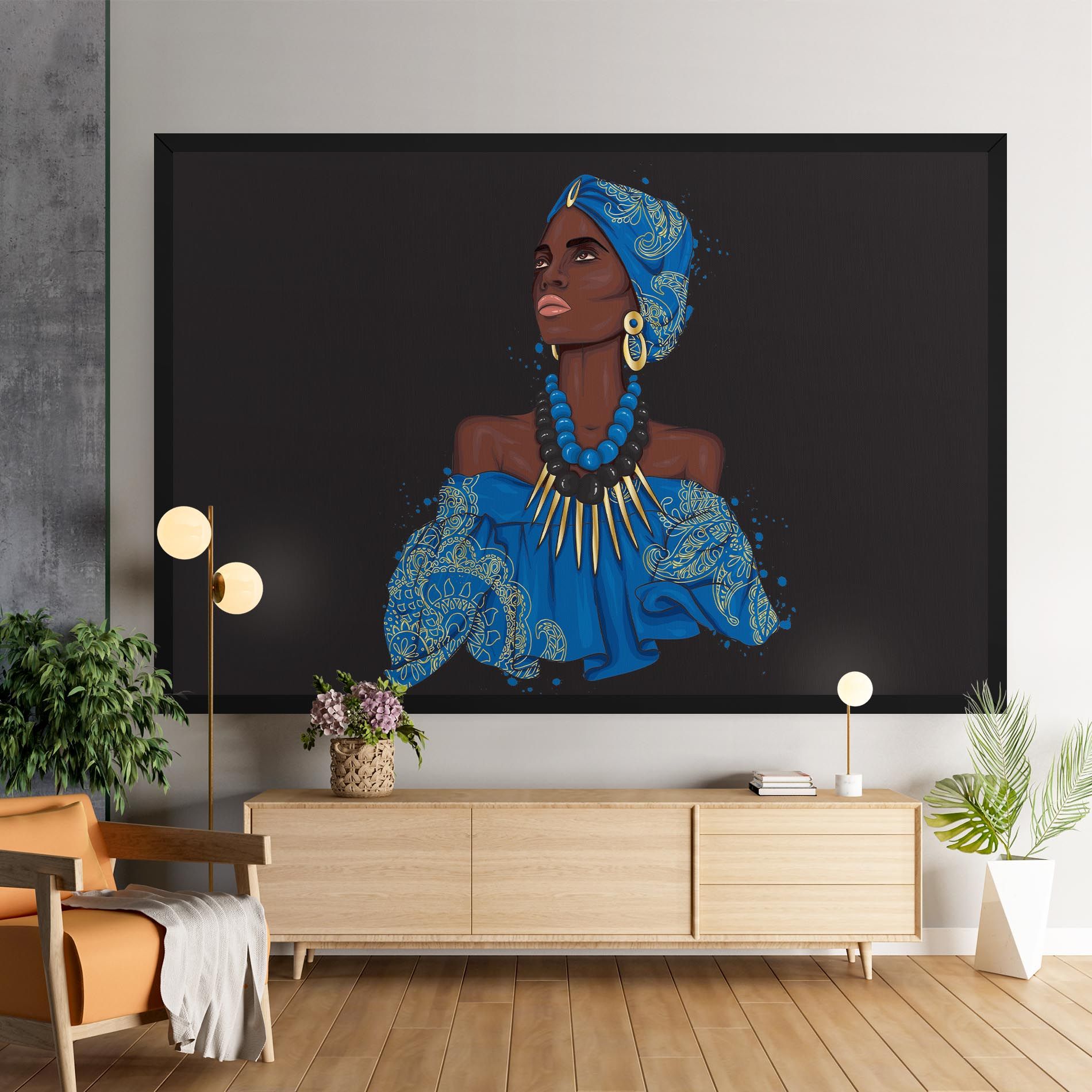 Blue African Outfit mockup 9
