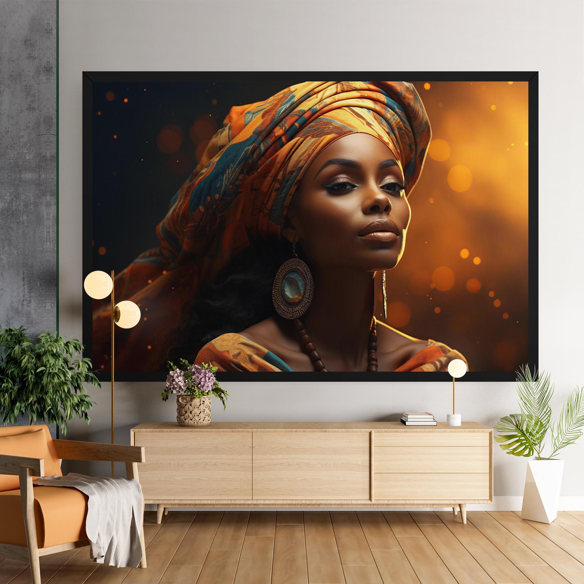 Leinwandbild Fashion African Portrait mockup 9