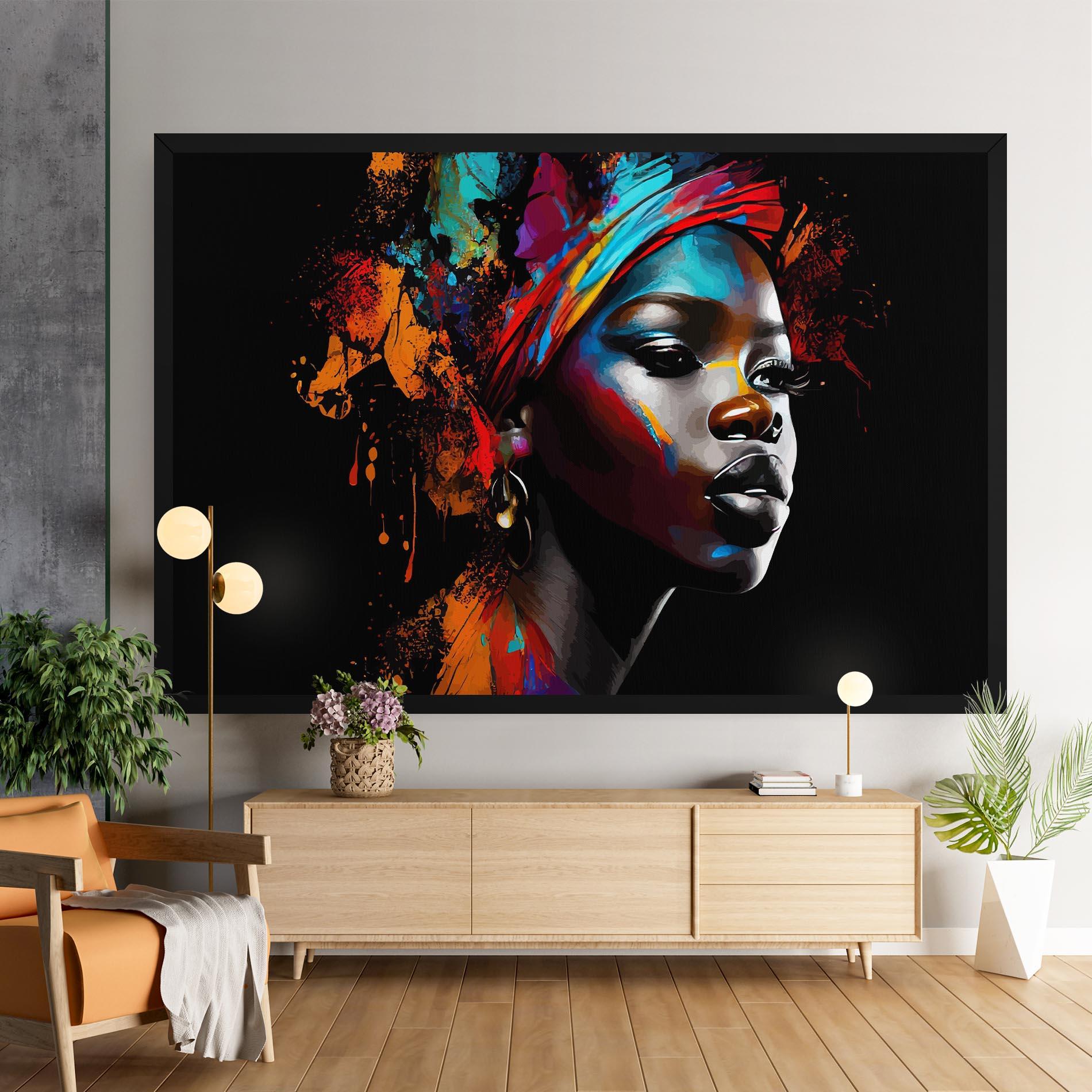 Leinwandbild Pretty African Art Splash mockup 9